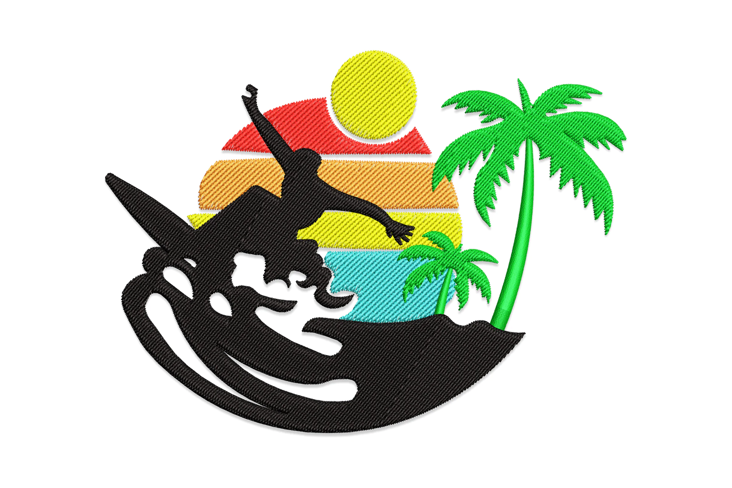 Summer Beach Machine  Embroidery Design