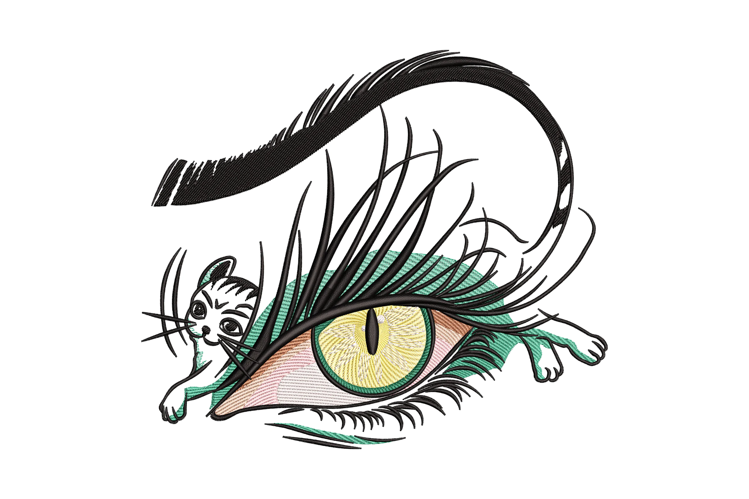 Eyelashes Embroidery Design