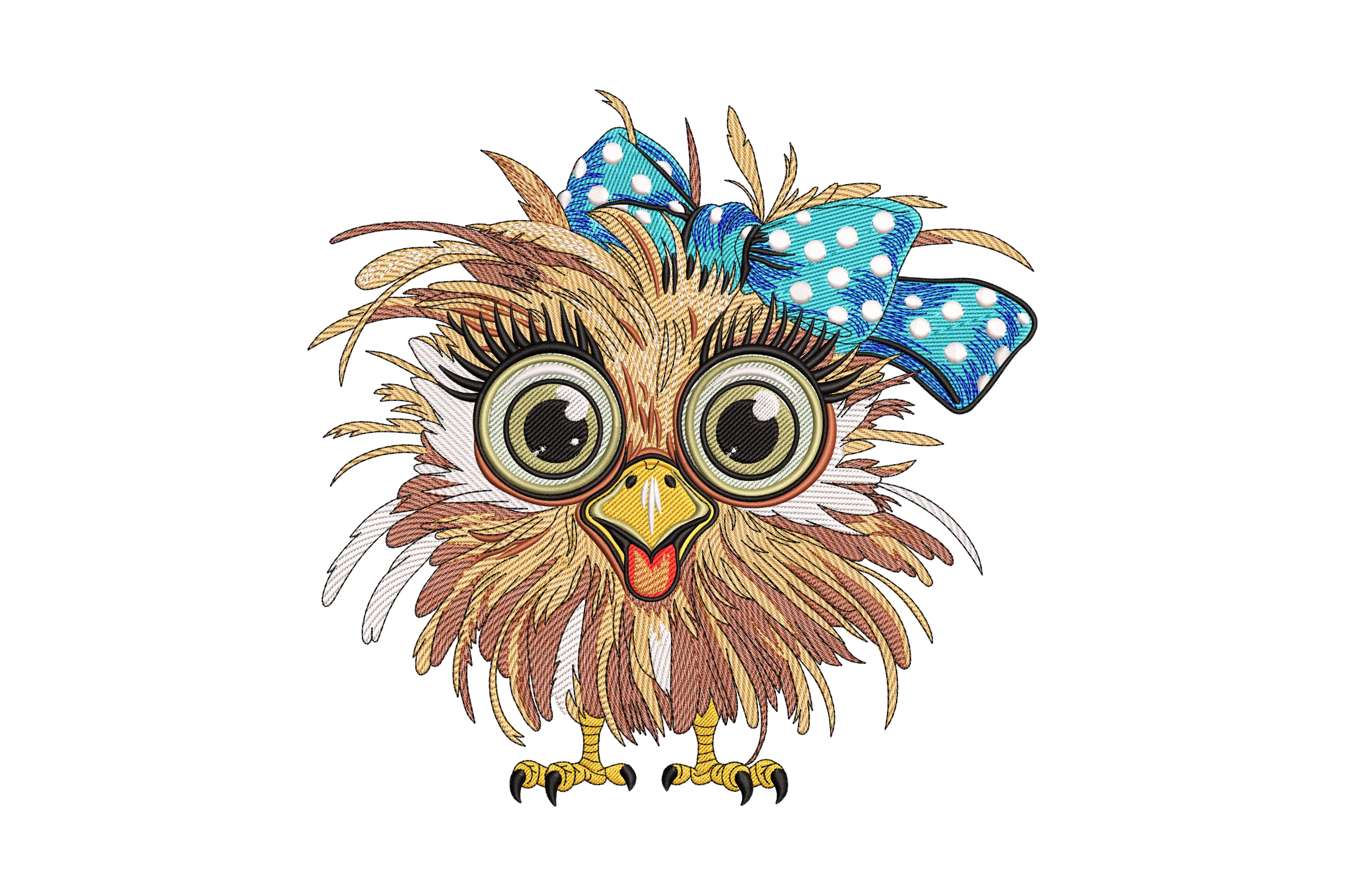 Crazy Chicken Embroidery Design