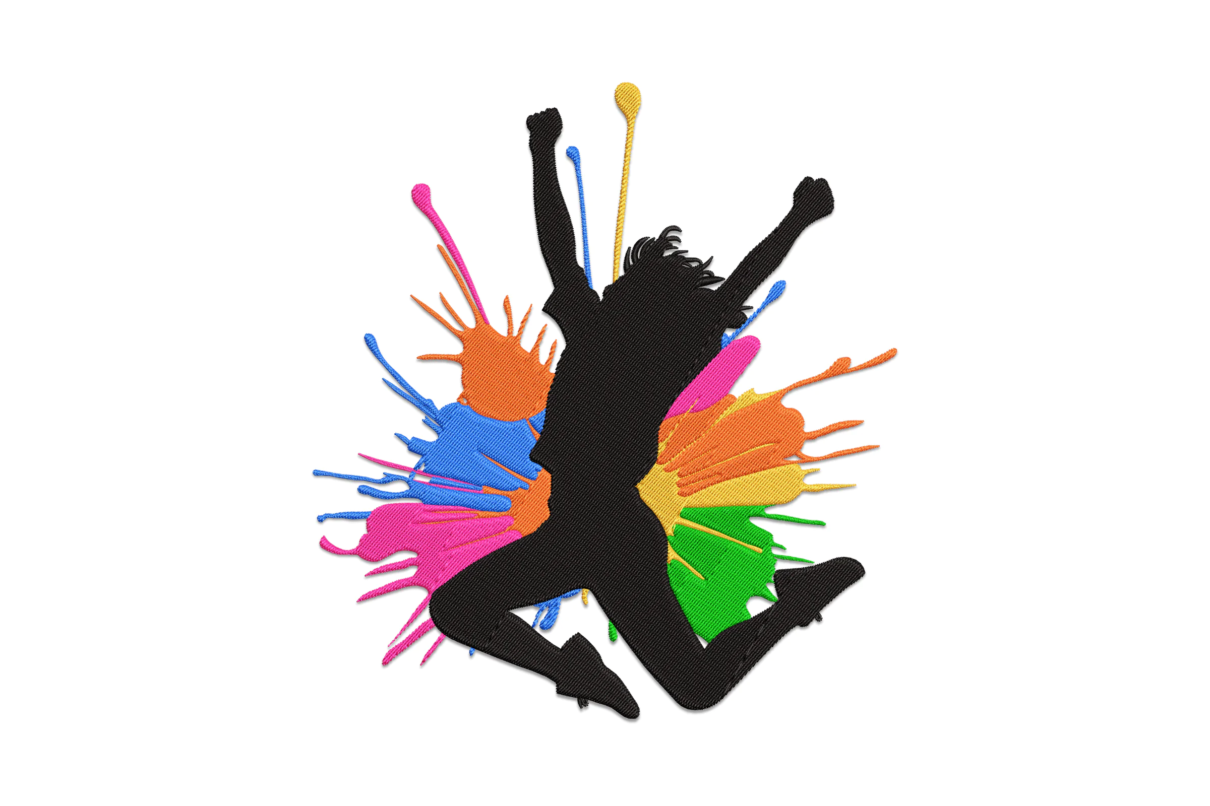Male Dancer Silhouette Embroidery Design