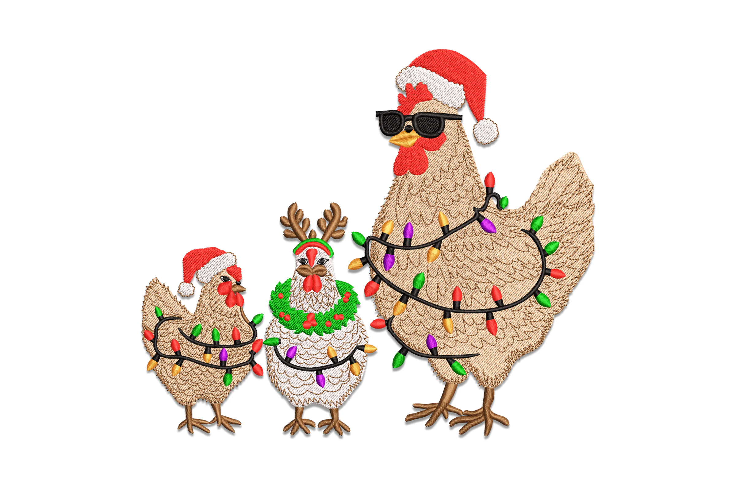 Christmas Chicken Embroidery File