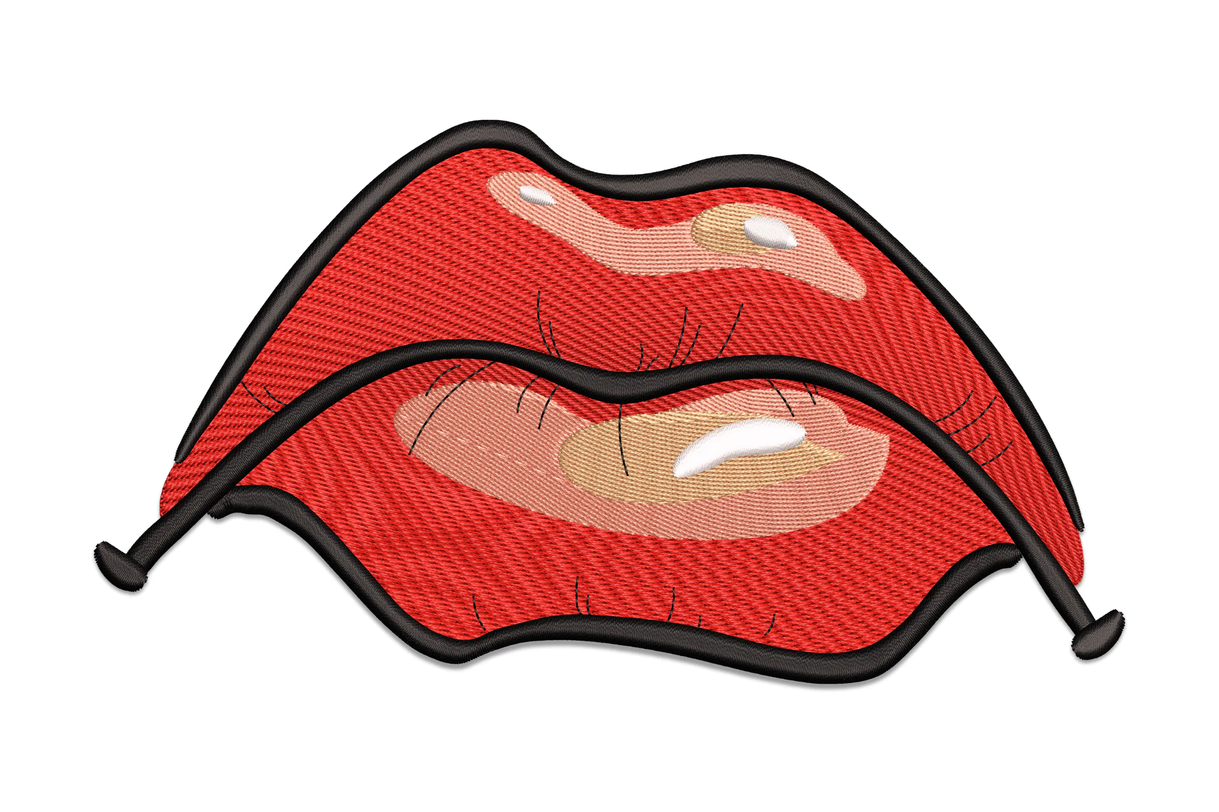 Red Lips Embroidery Design pattern