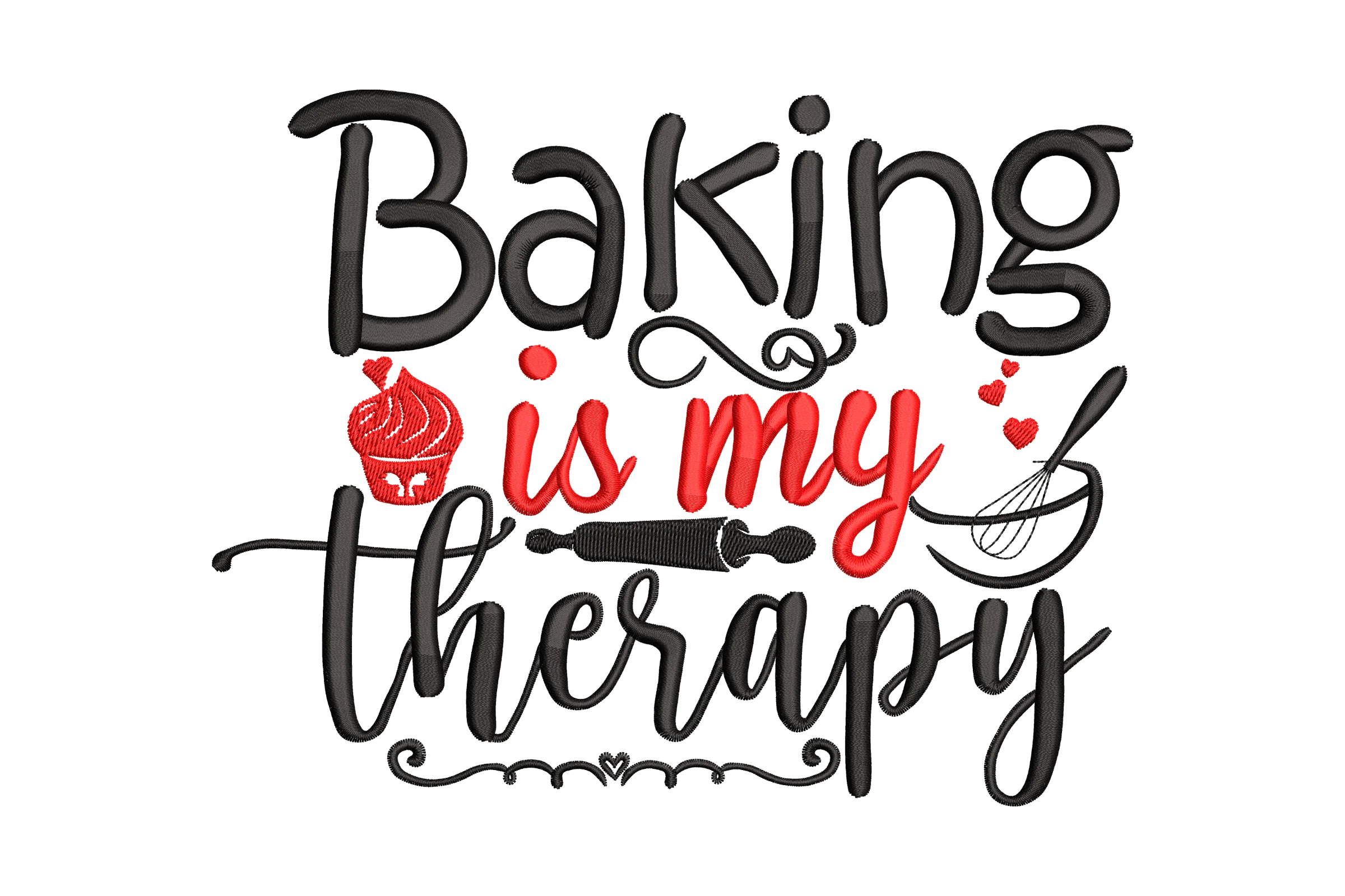 Baking is My Therapy Embroidery Design