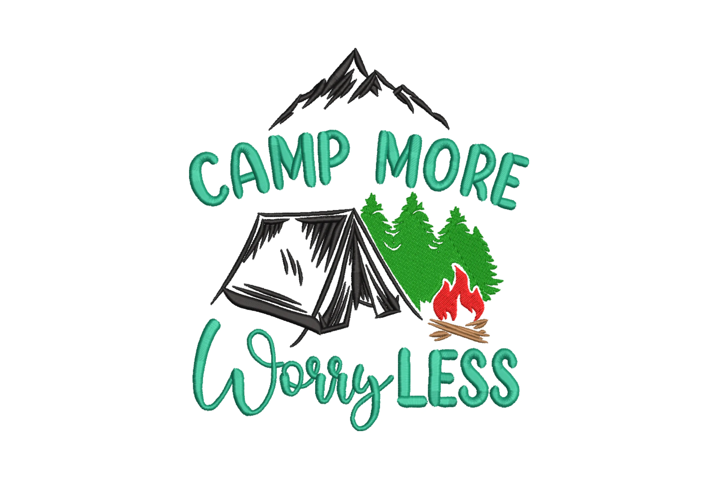 Camp More Worry Less Embroidery Design