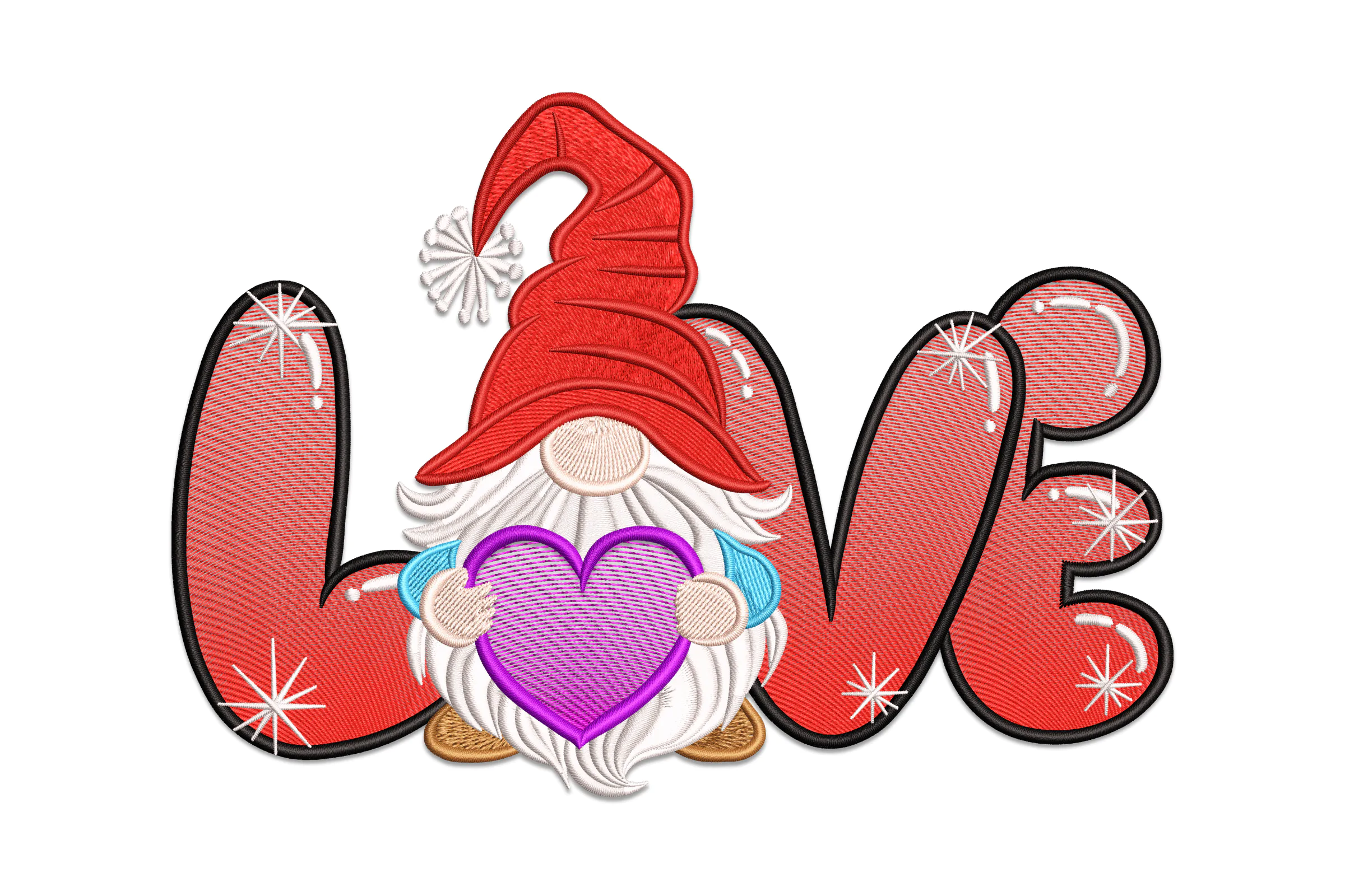 Gnome with Heart Embroidery Design File