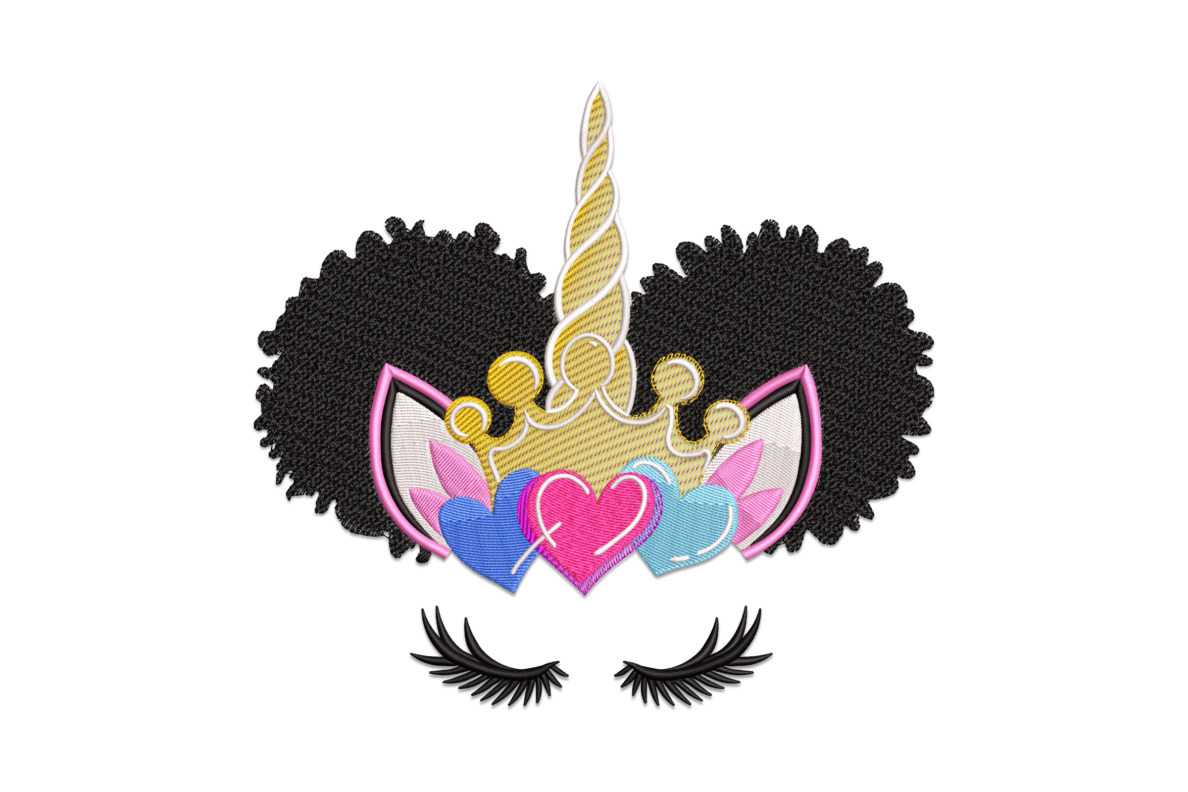 Valentine Unicorn Hearts Embroidery Design