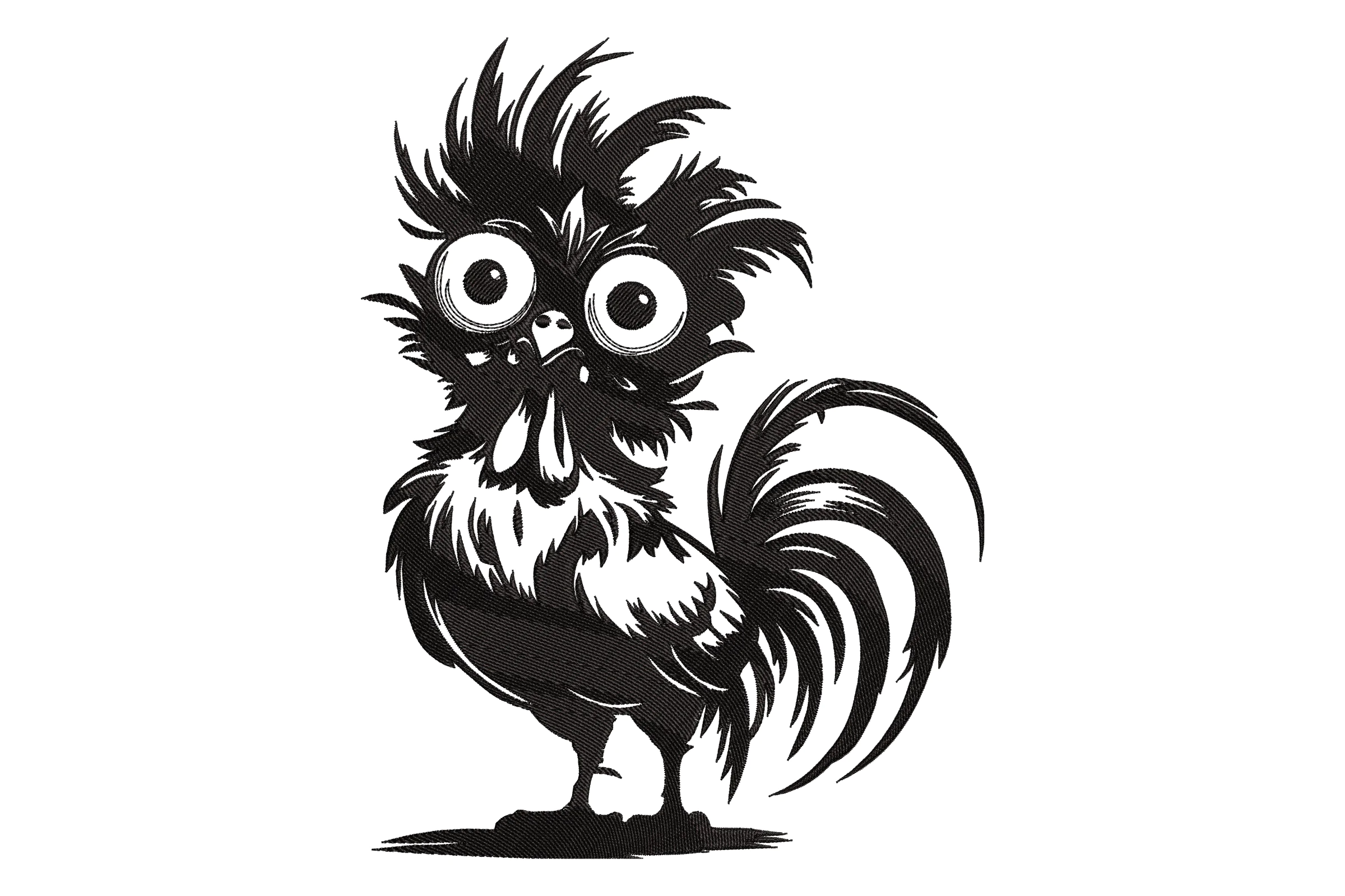 Quirky Rooster Embroidery Design