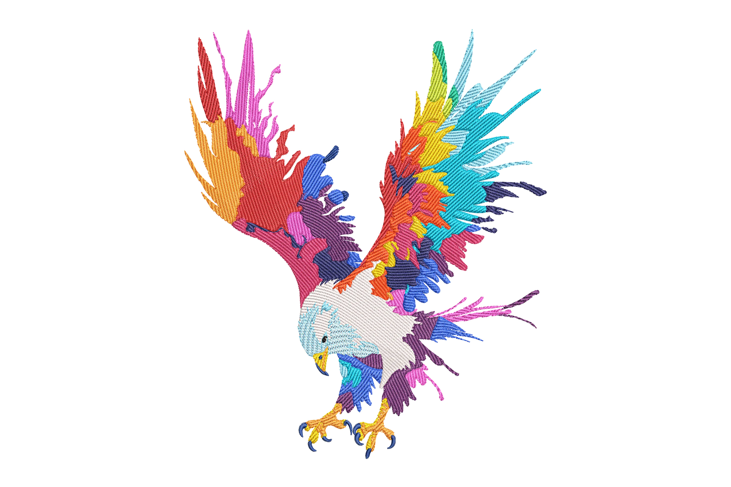 Colorful Eagle Embroidery Design