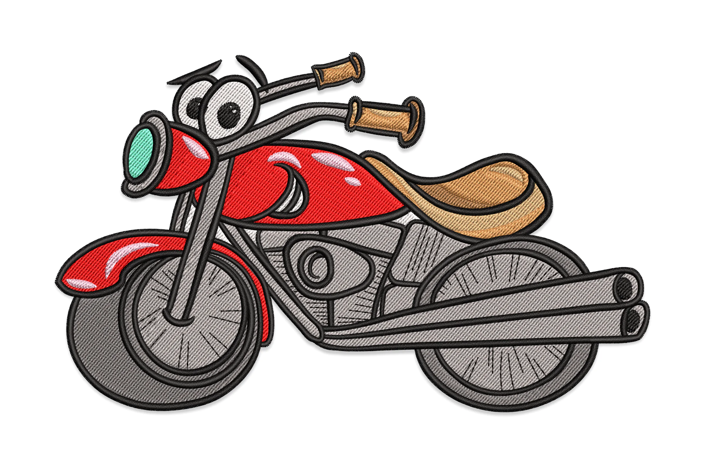 Vintage Motorcycle Machine Embroidery Design