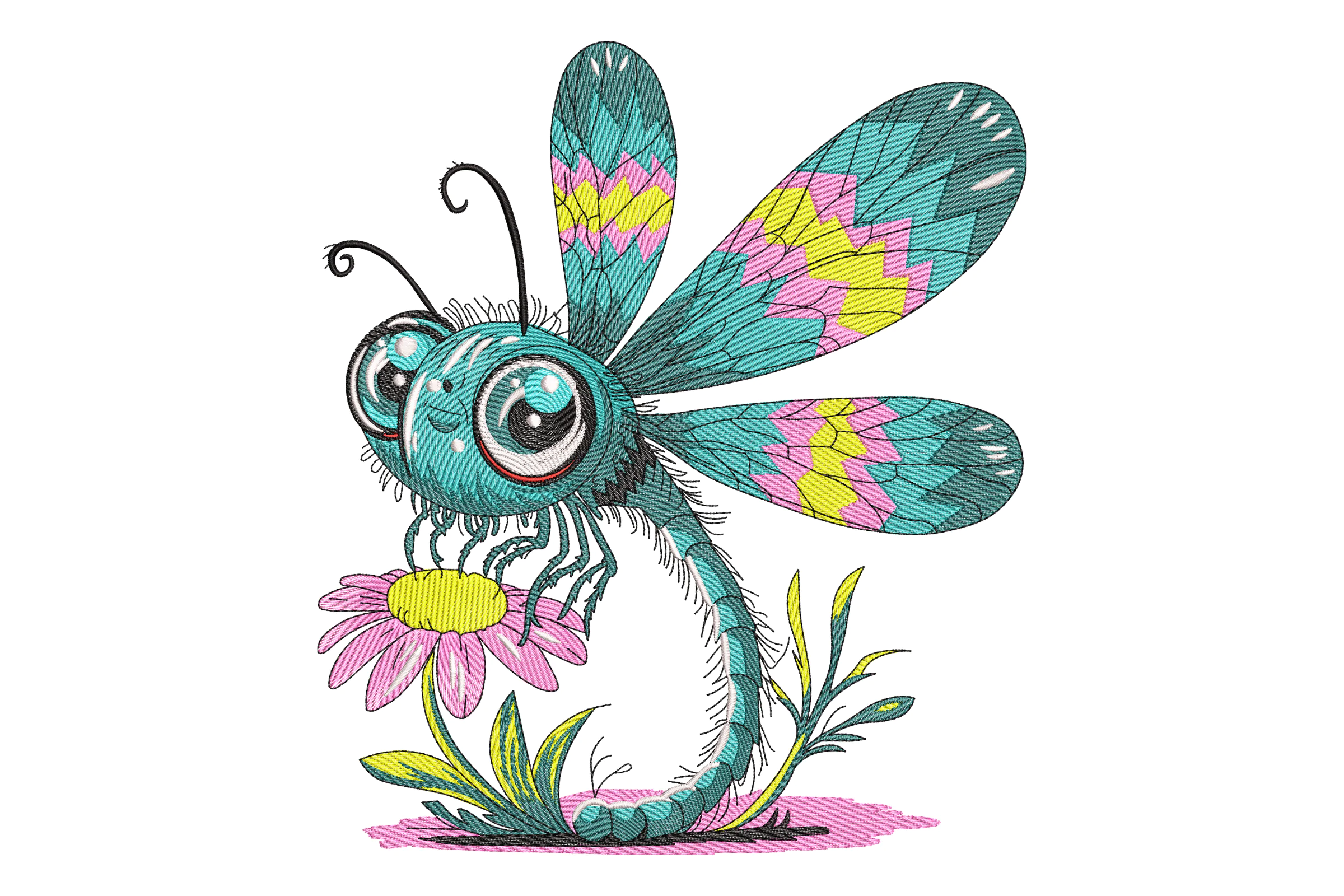 Whimsical Dragonfly Embroidery Design