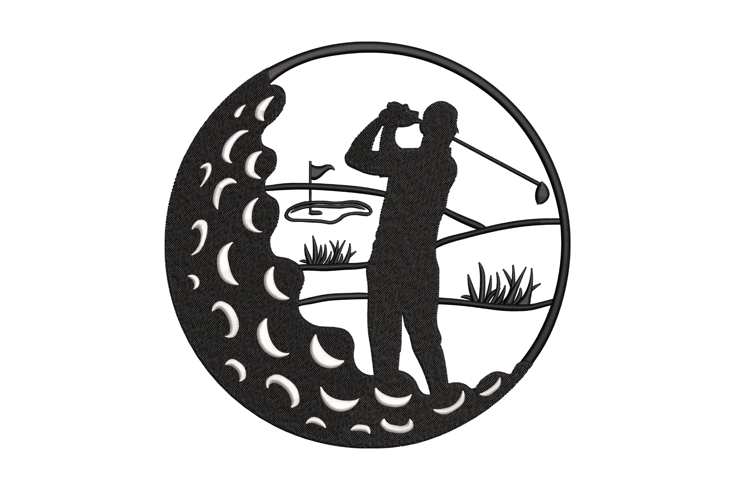 Golfer Embroidery Design