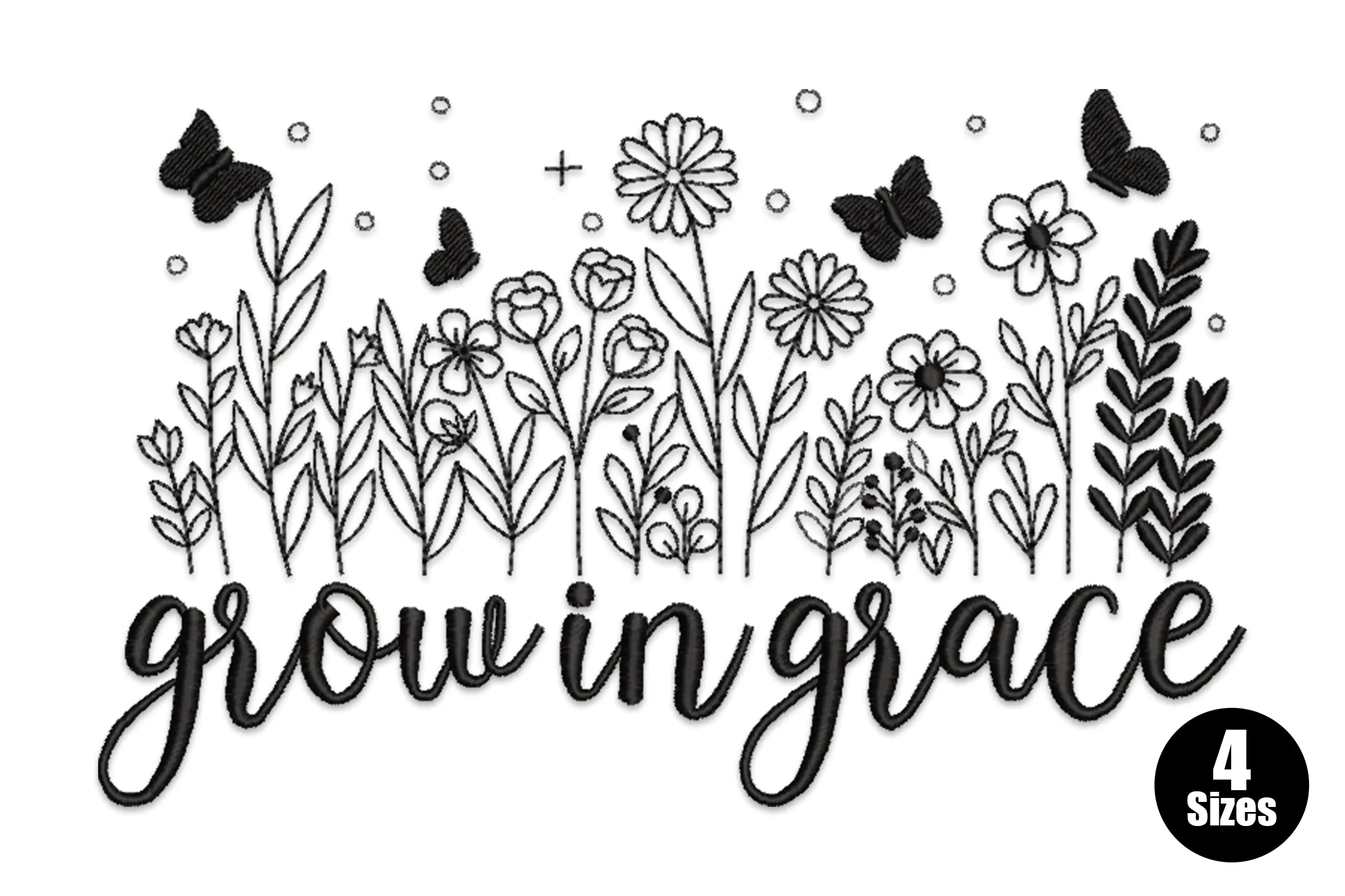 Grow in Grace Embroidery Design File