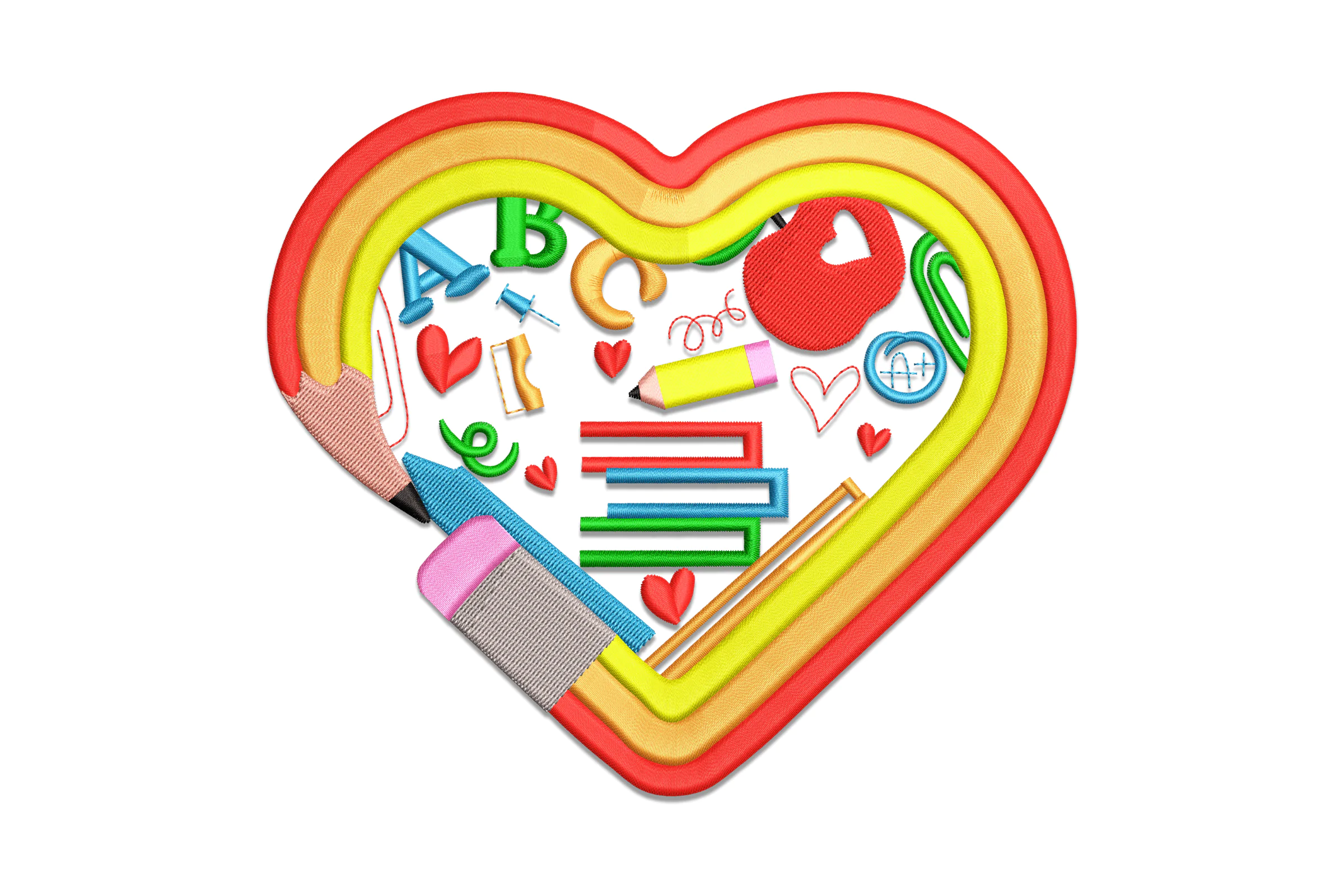 School Supplies Embroidery Design