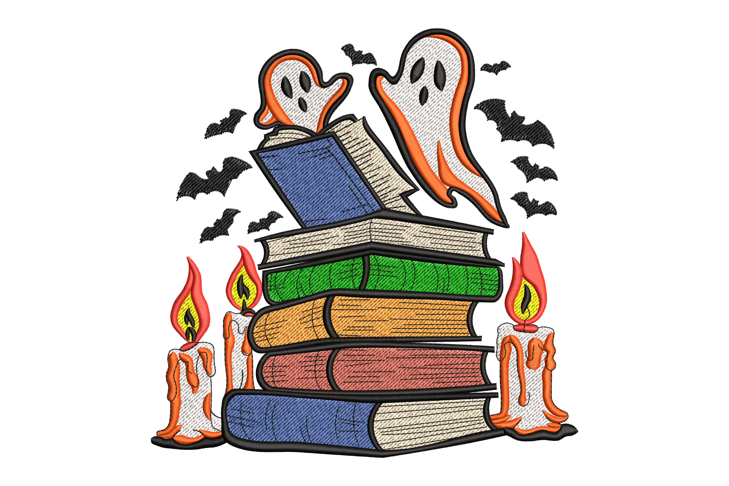 Halloween Spooky Book Club Embroidery Design