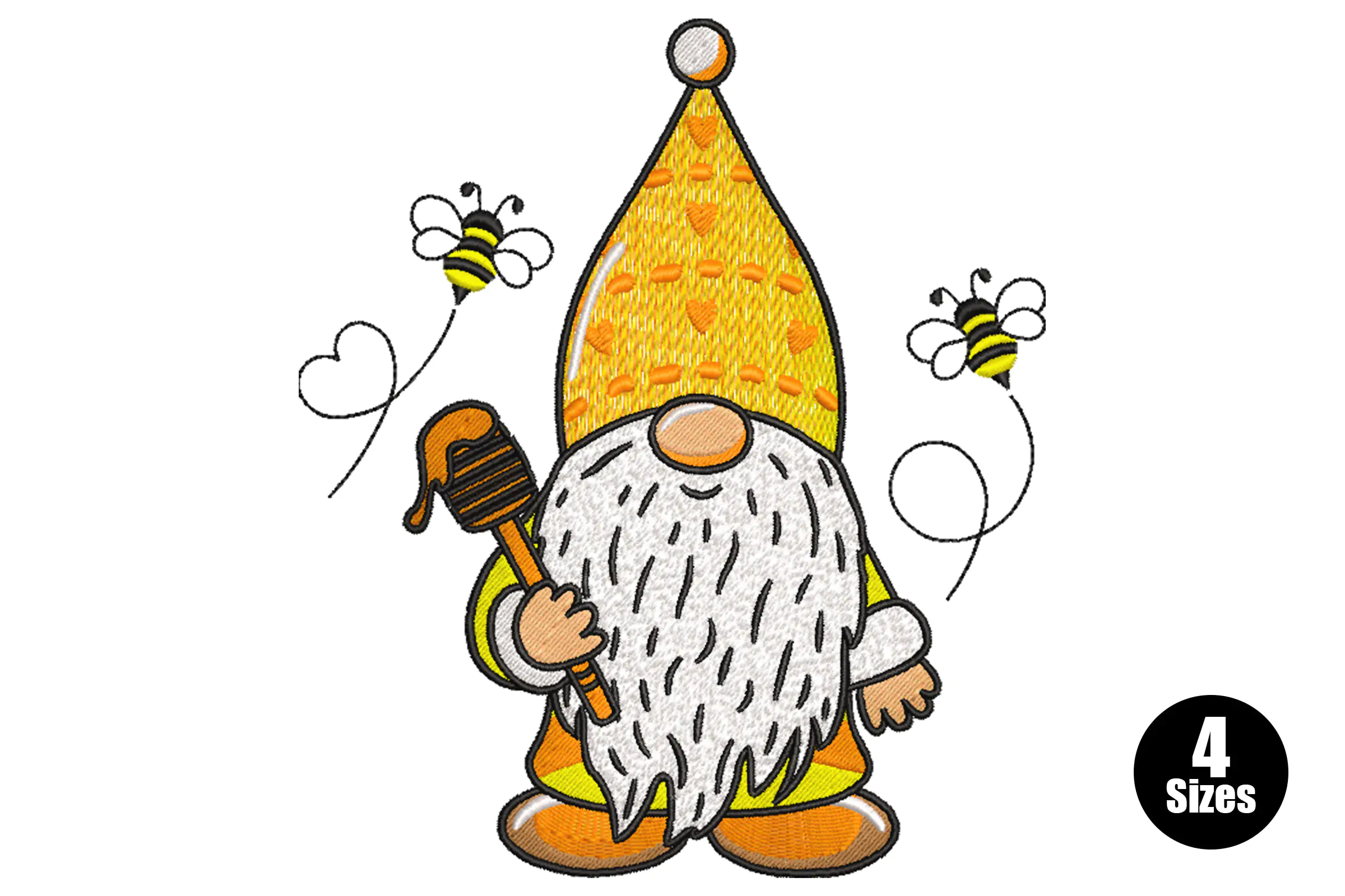 Honey Gnome Embroidery Design