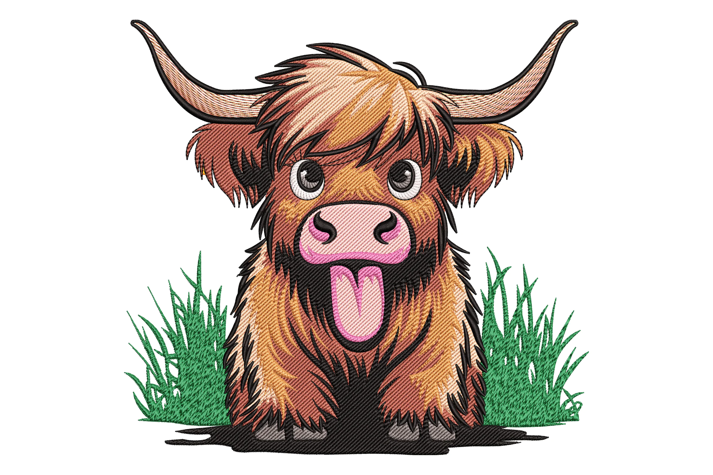 Cute Highland Cow Digital Embroidery Design