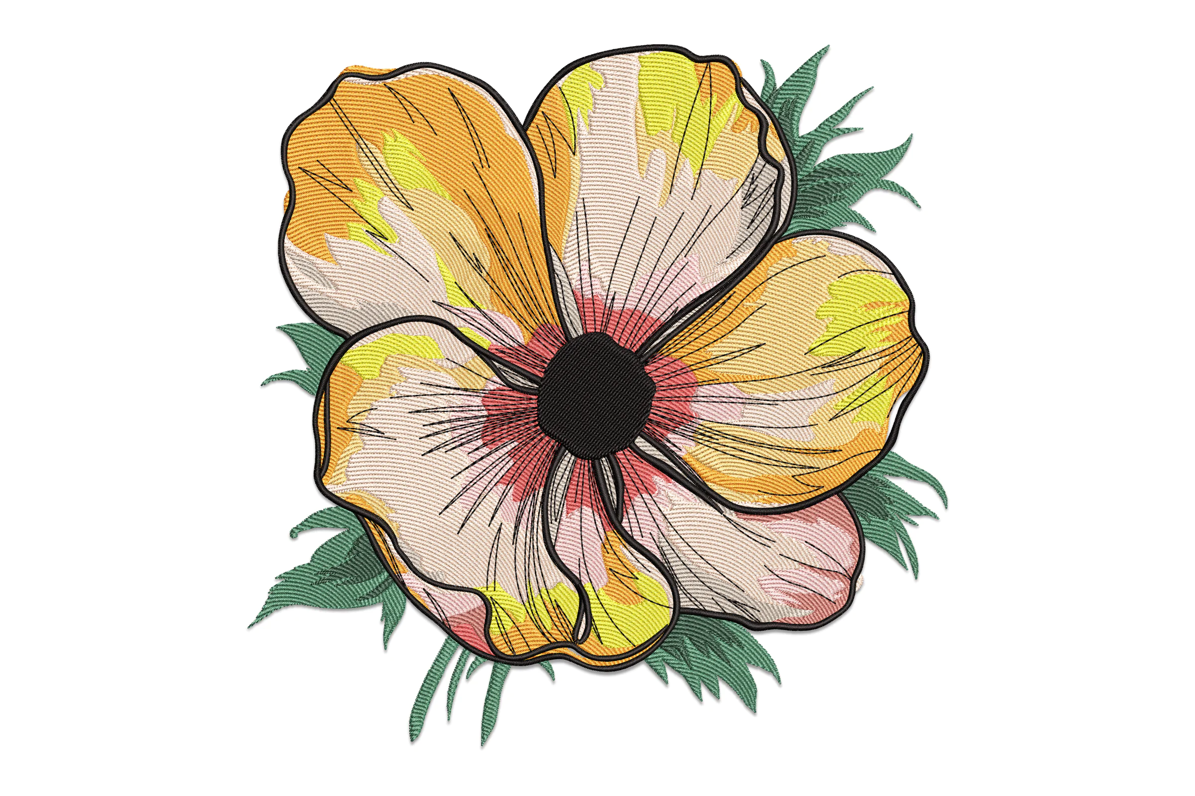 Watercolor Floral Embroidery Design
