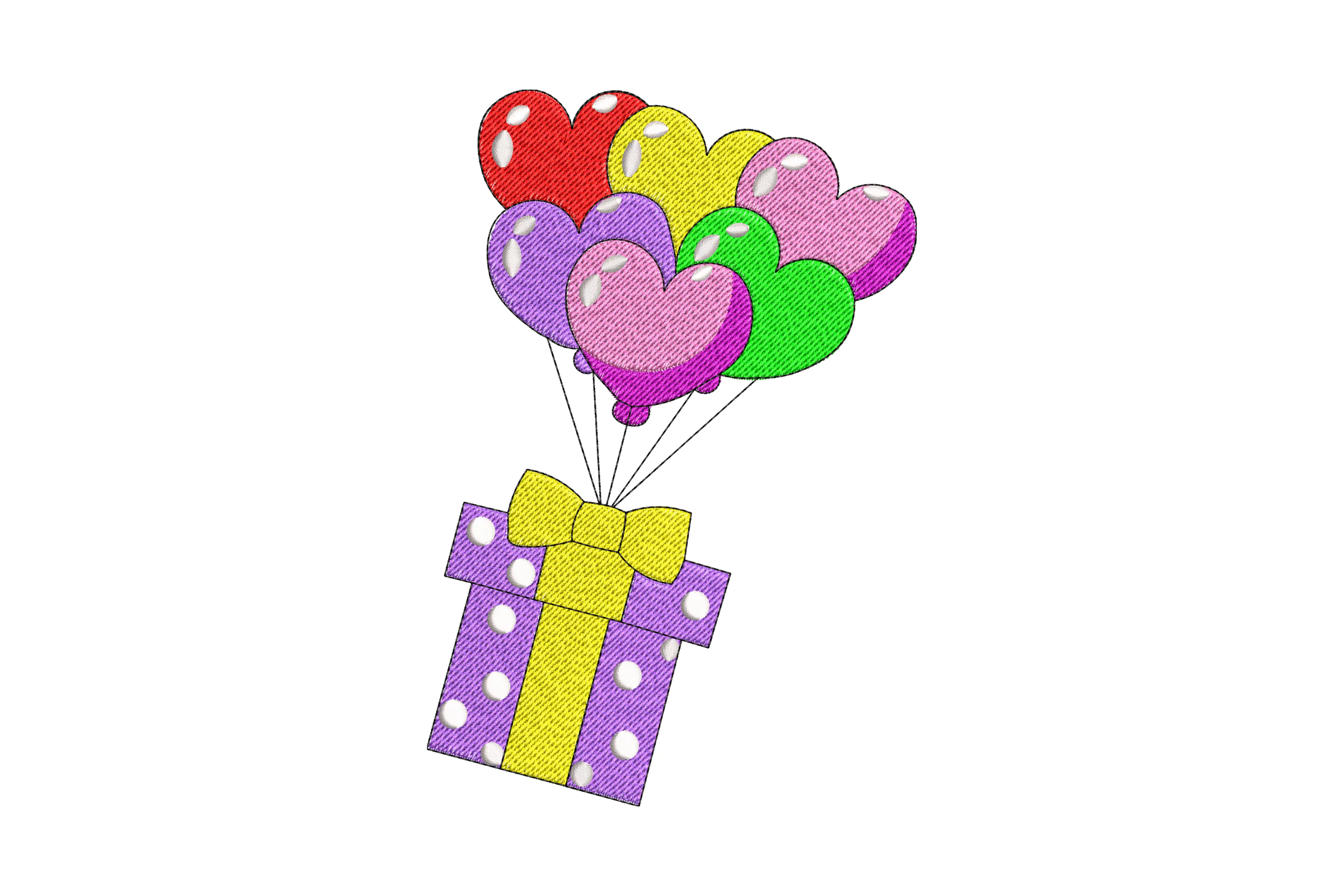 Birthday Balloons Embroidery Design