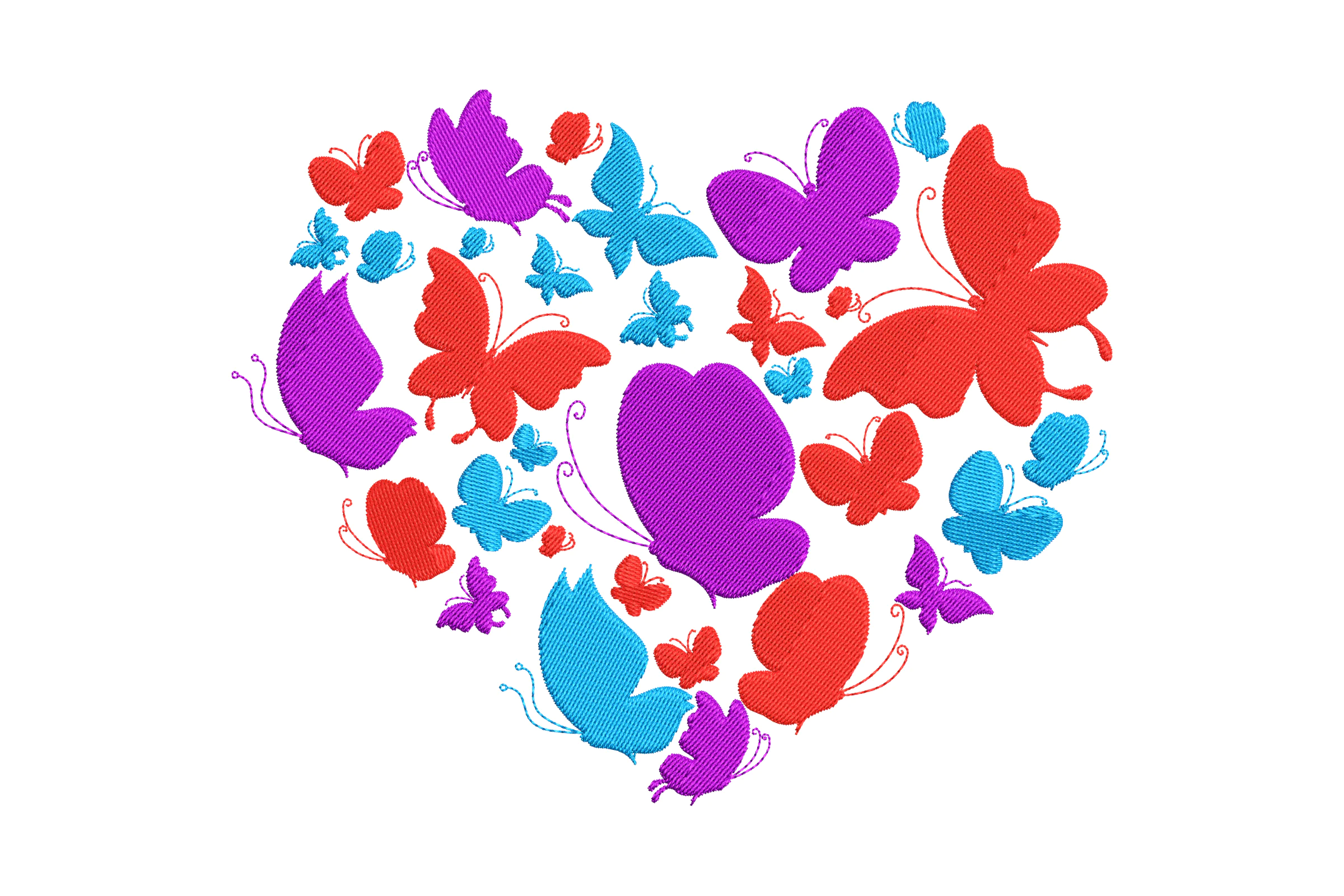 Butterflies Heart Embroidery File