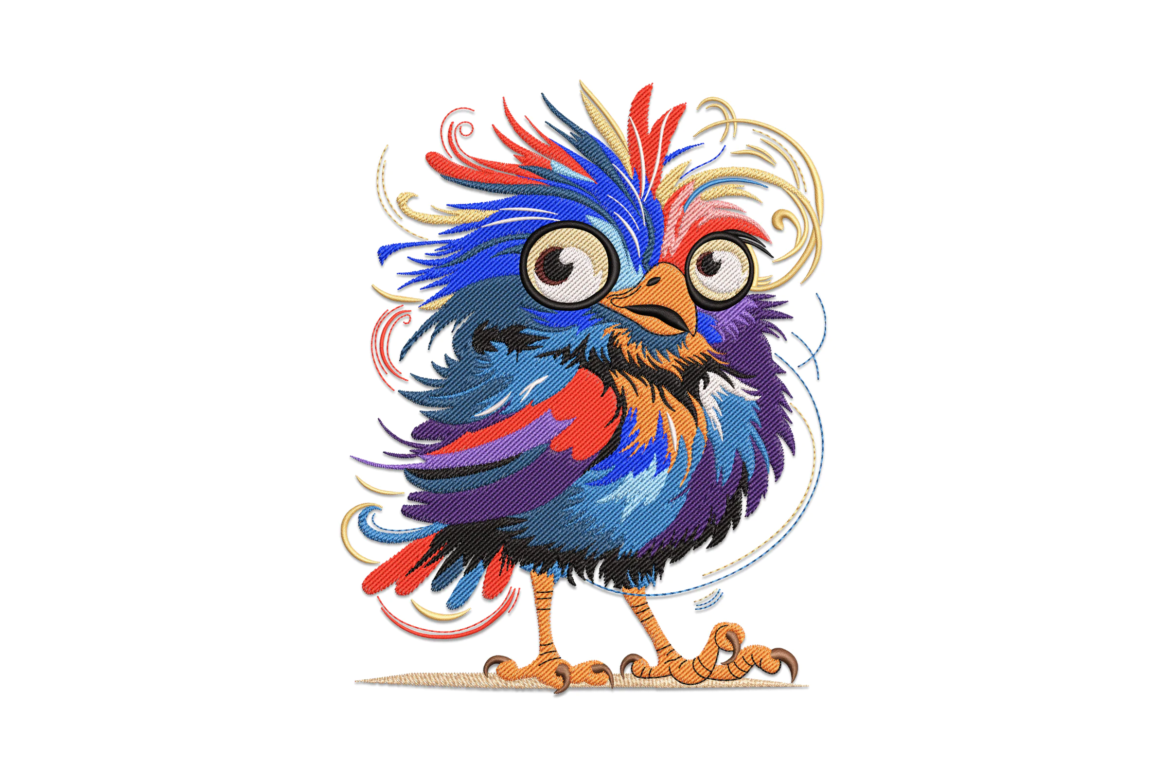 Colorful Bird Embroidery Design
