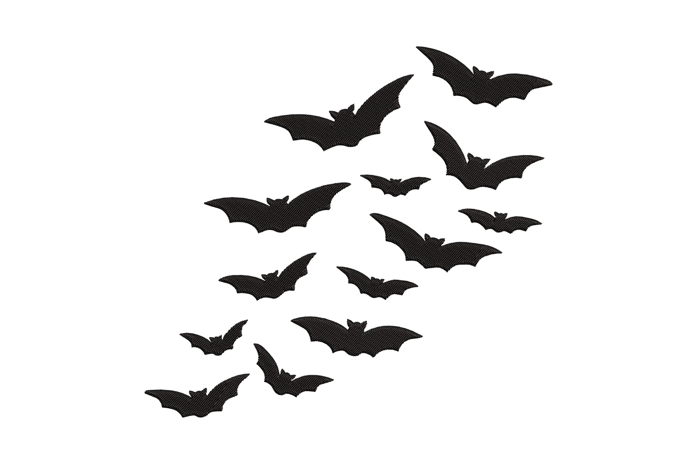 Flying Bats Embroidery Design Pattern