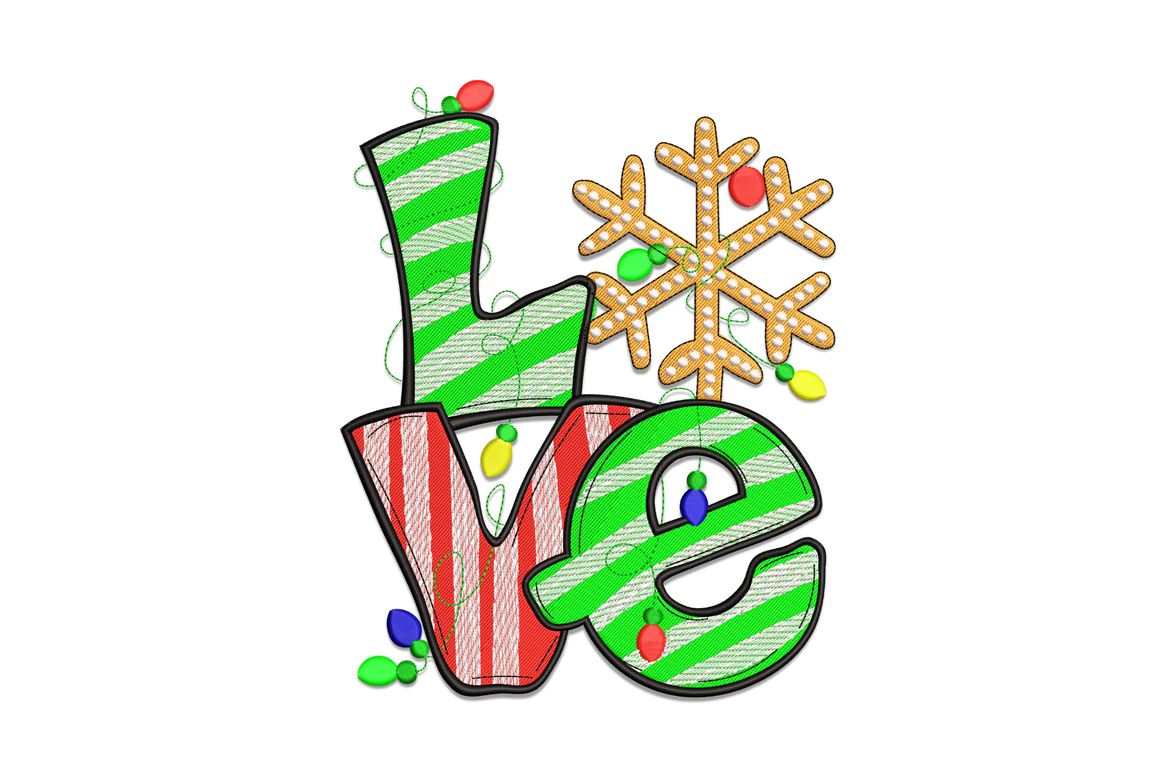 LOVE Christmas Embroidery Design Pattern