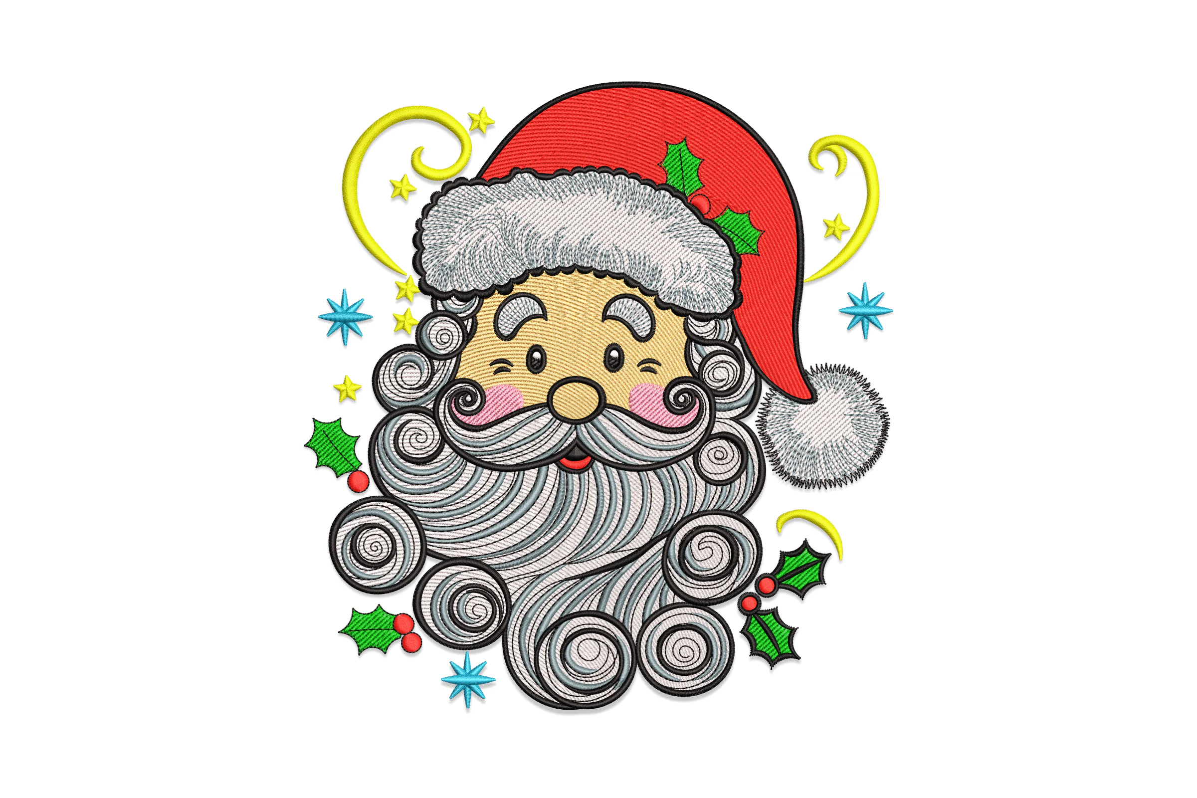 Retro Santa Embroidery Design