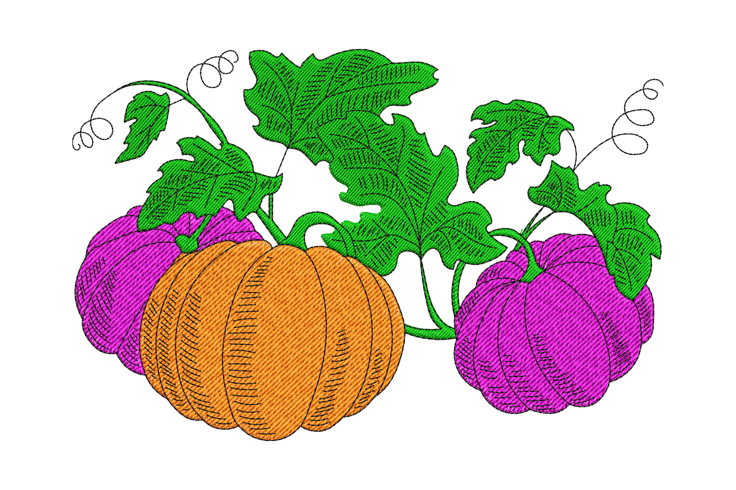 Autumn Pumpkin Embroidery Design