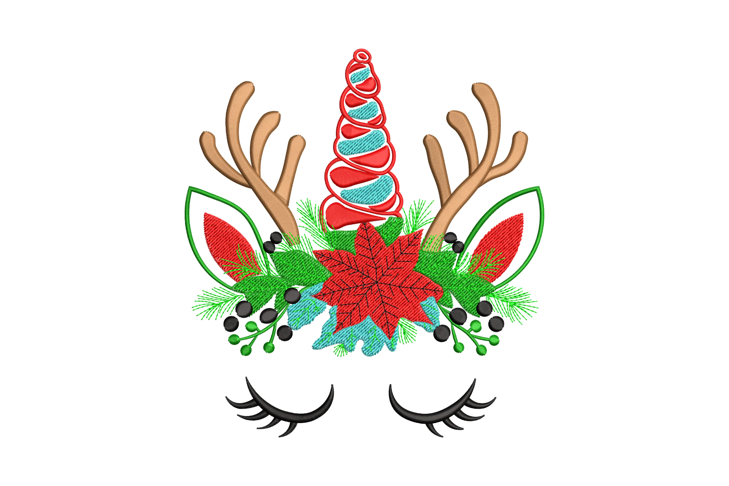 Christmas Unicorn Machine Embroidery File