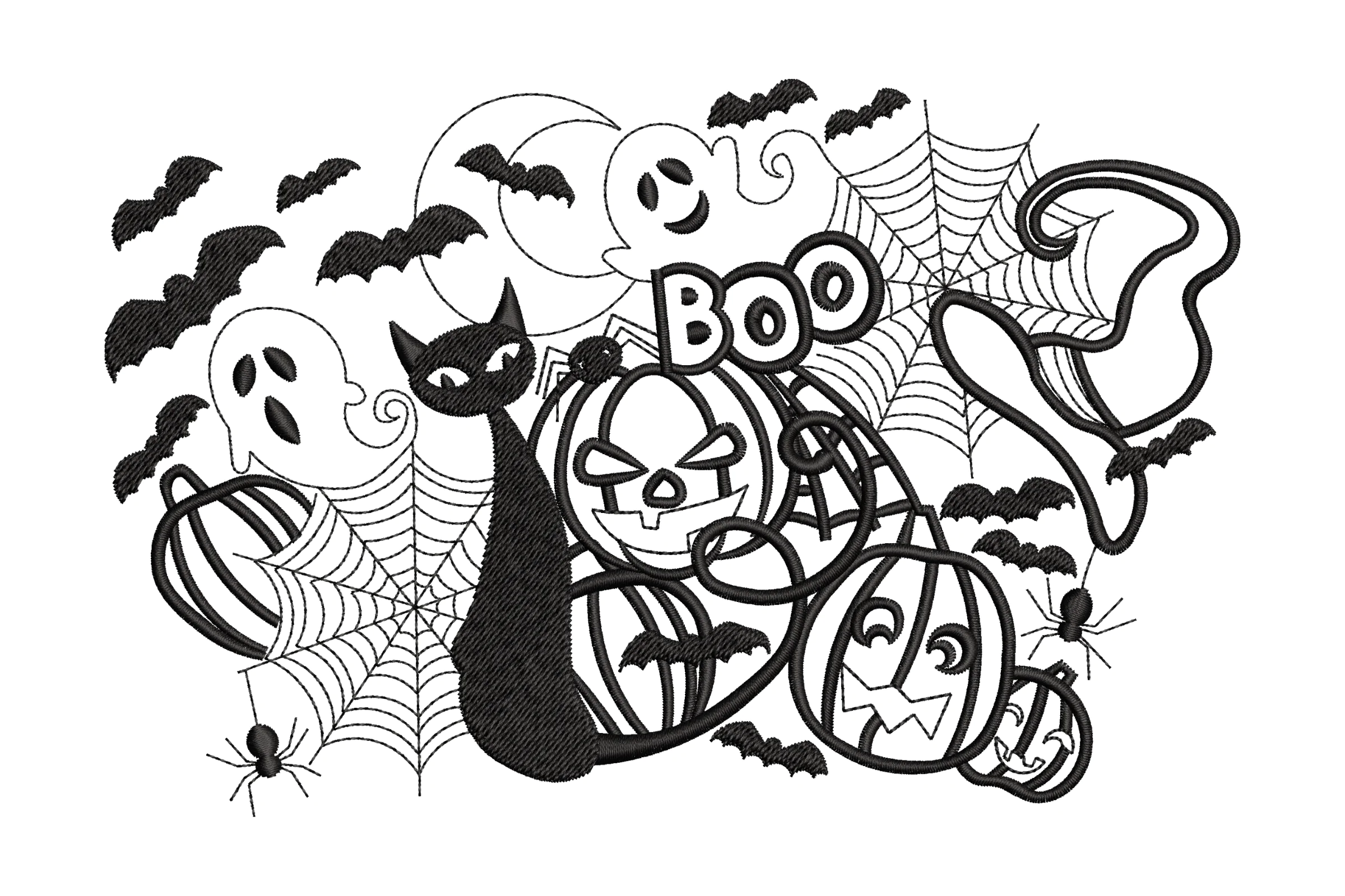 Halloween Boo Machine  Embroidery Design