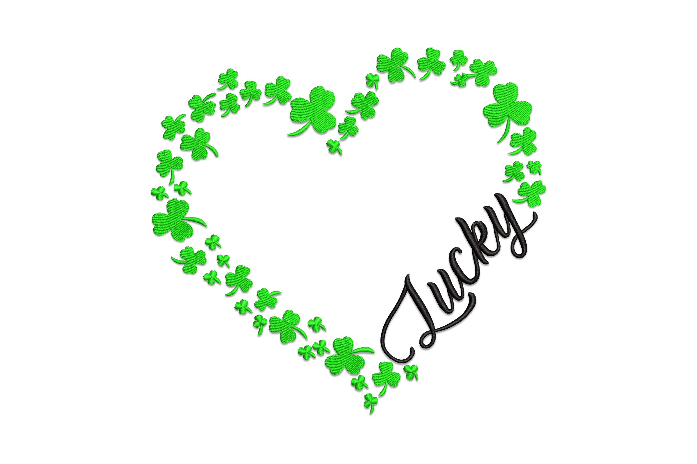 Shamrock Heart Embroidery Design