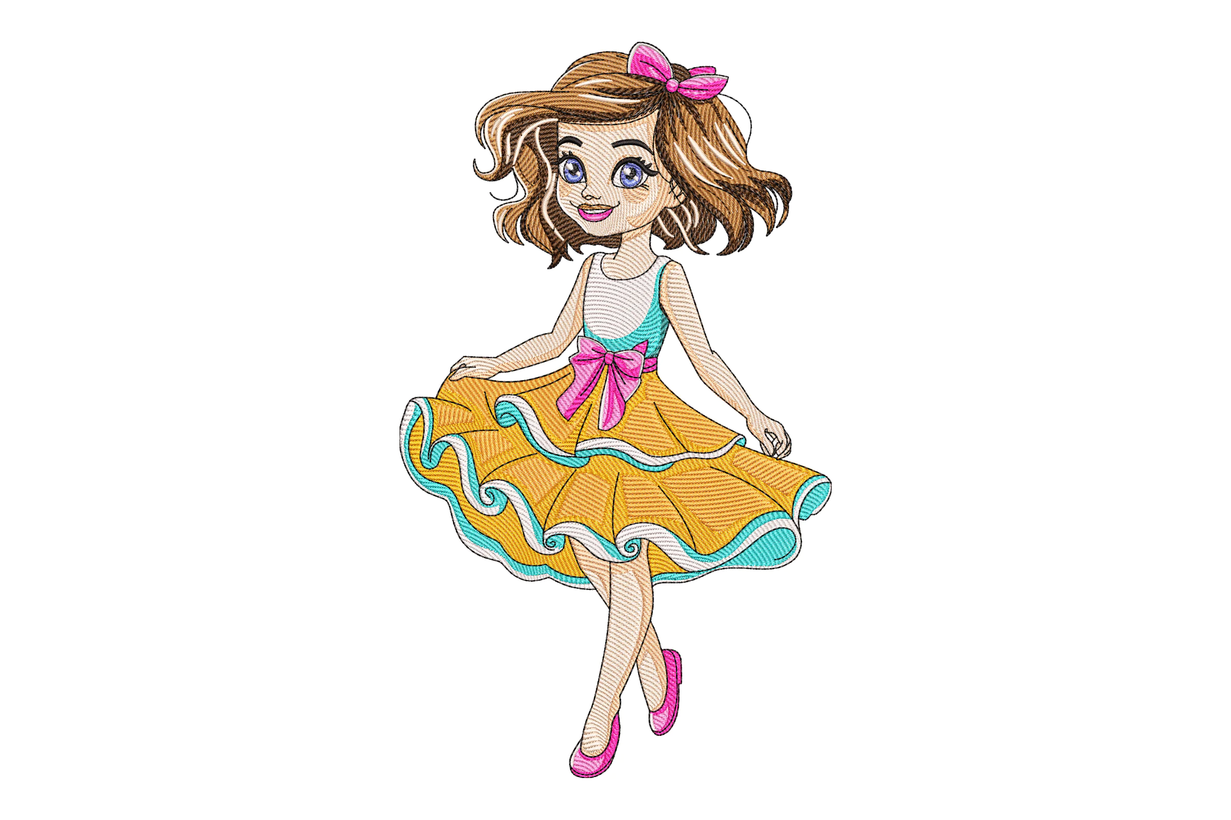 Ballet Dancing Girl Embroidery Design