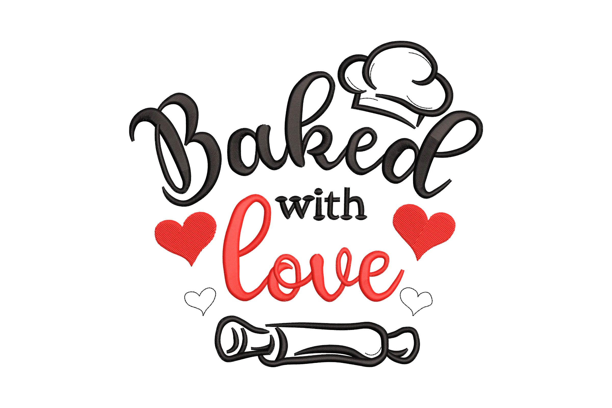 Baked with Love Embroidery Design