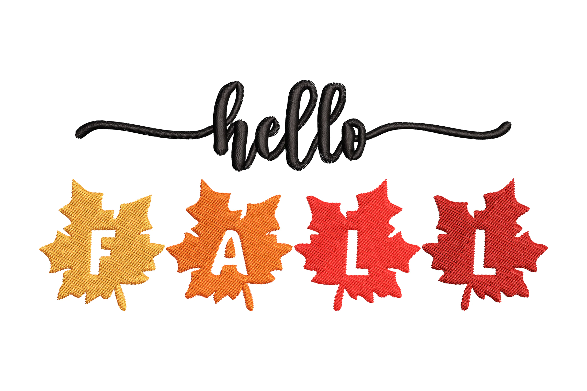 Hello Fall Digital  Embroidery Design