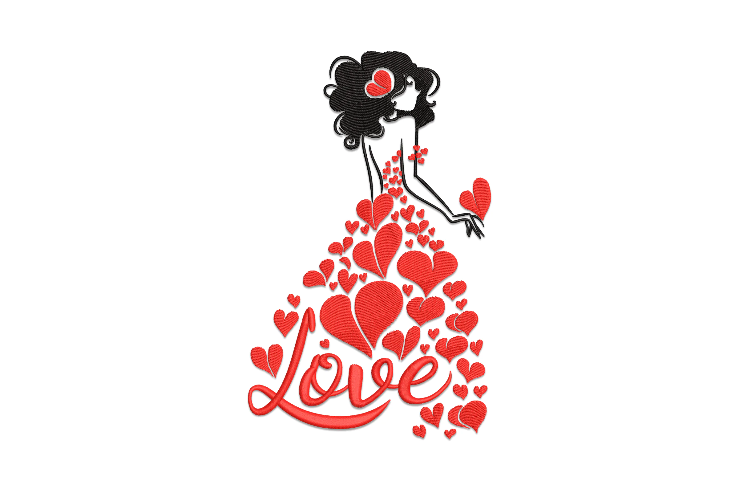 Valentine's Girl Embroidery Design