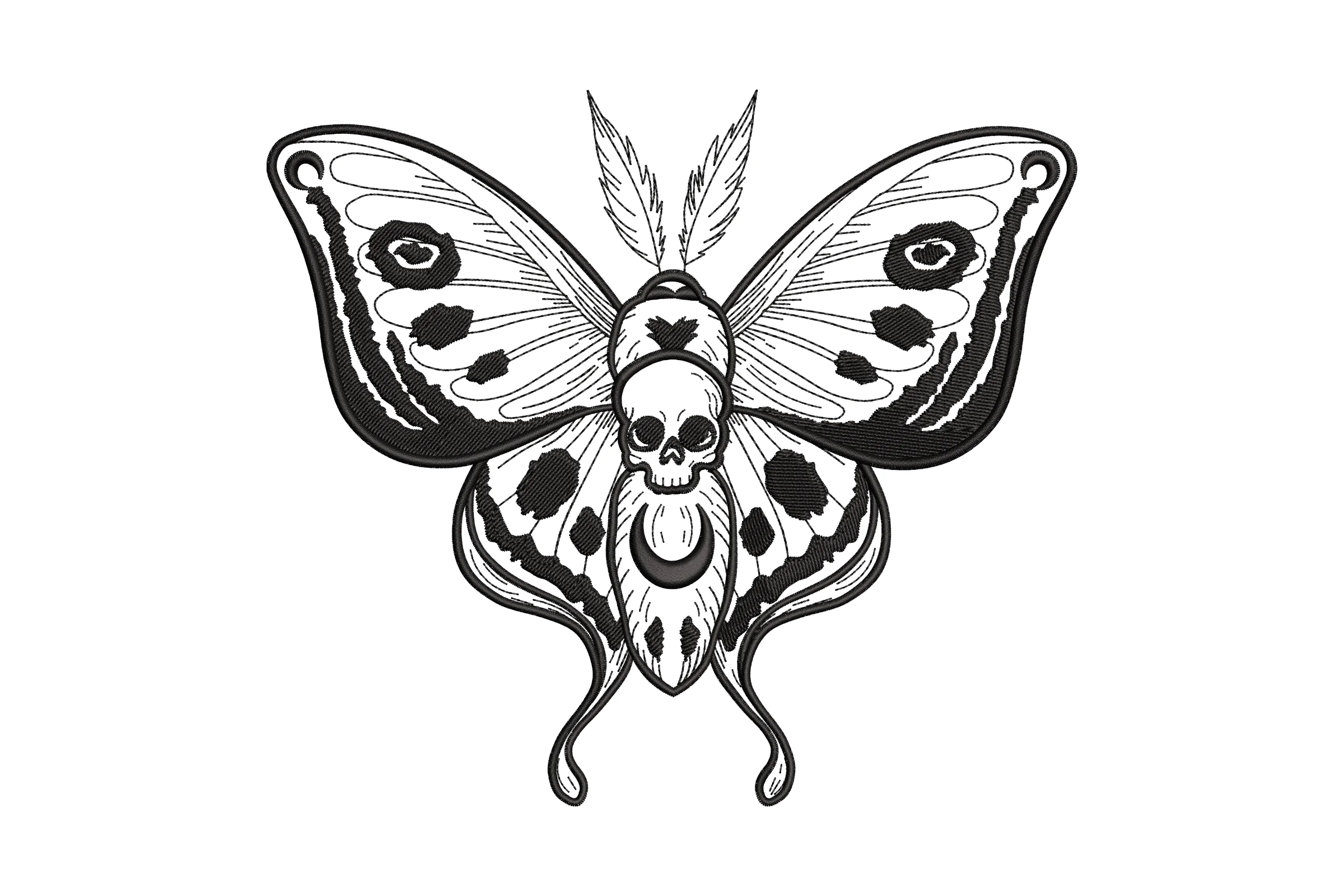 Death Moth Embroidery Design