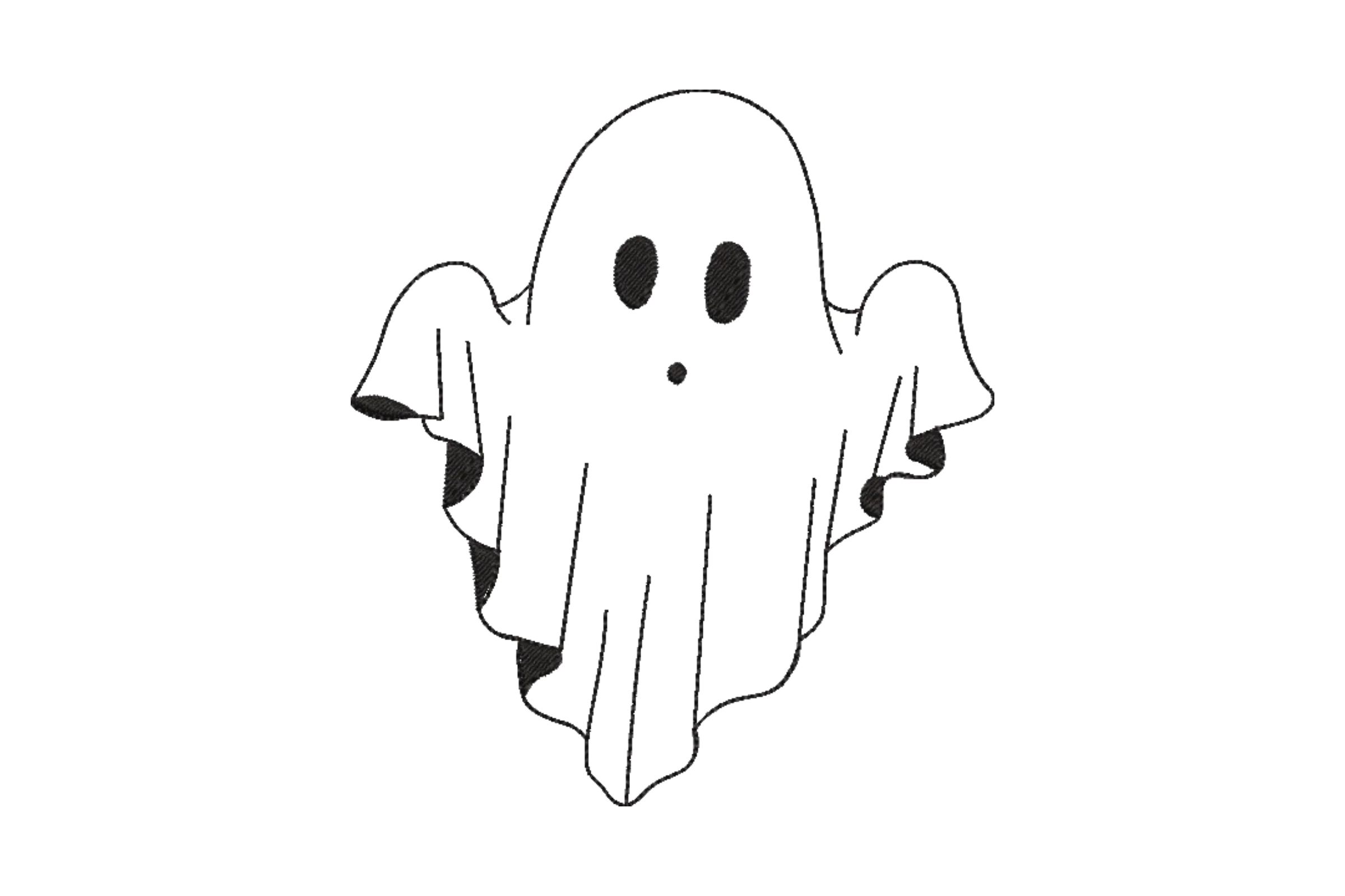 Mini Cute Ghost Machine Embroidery Design Pattern