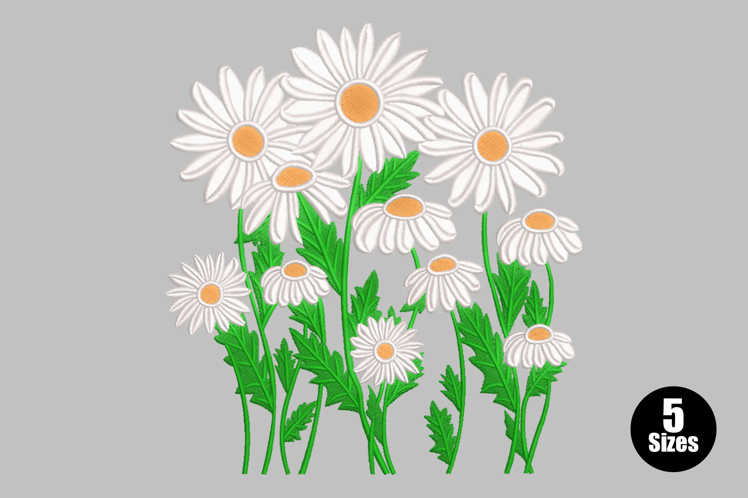 Daisy Wildflowers Embroidery Design