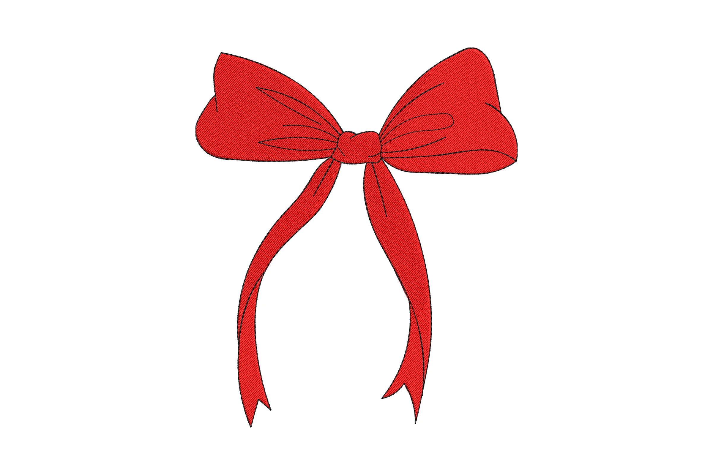 Red Bow Embroidery Design File