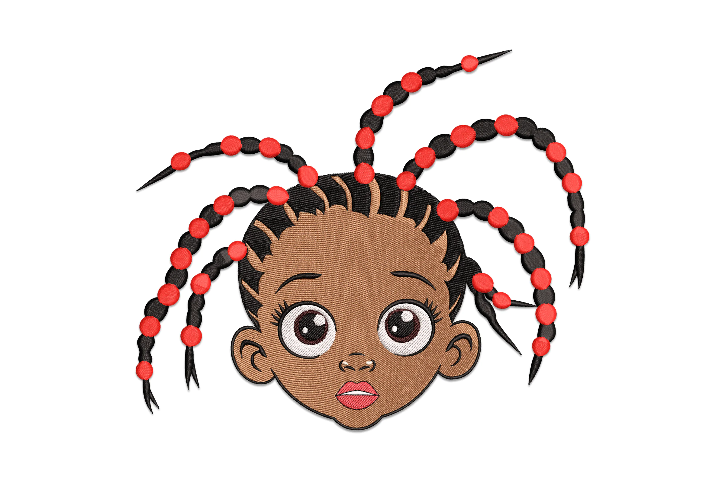 Girl With Braids Embroidery Design