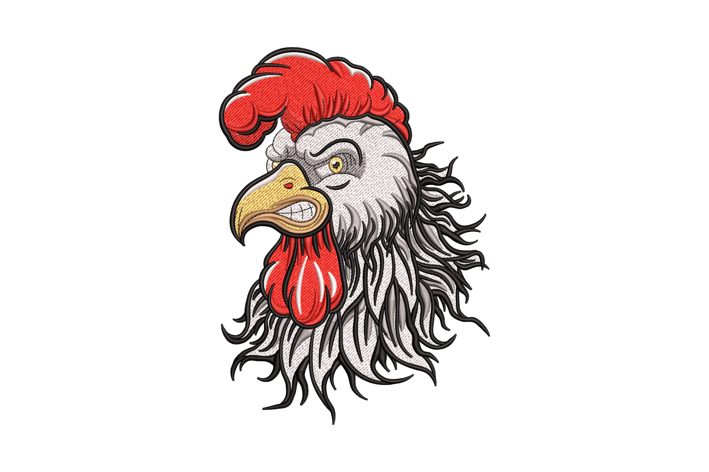Fierce Rooster Embroidery Design