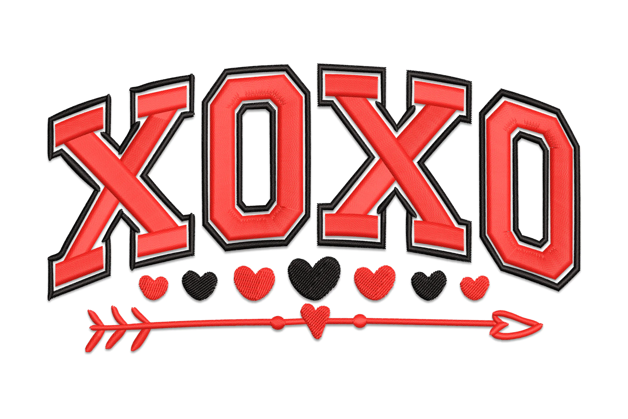 XOXO Valentine Embroidery Design File
