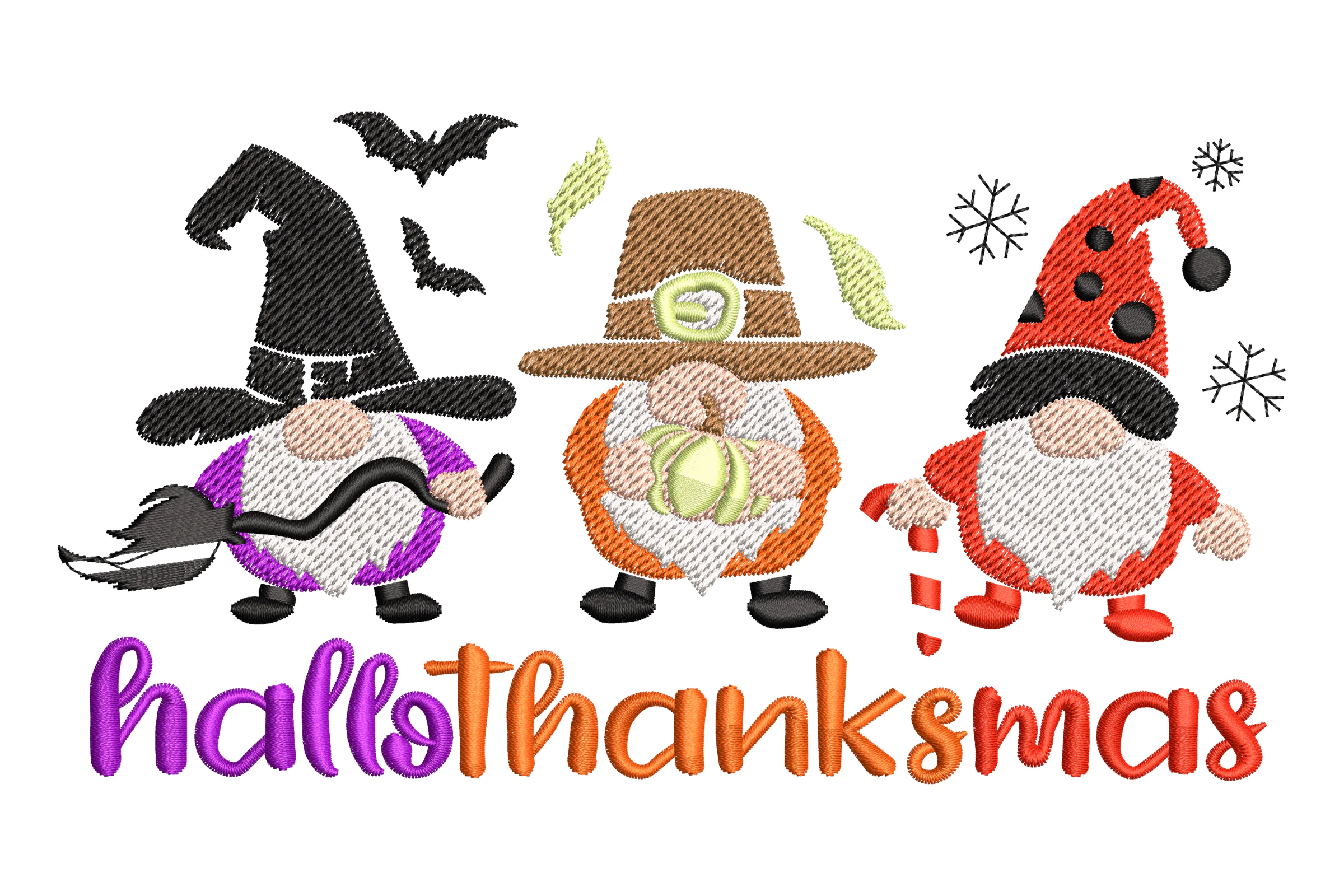 Hallothanksmas Embroidery Design