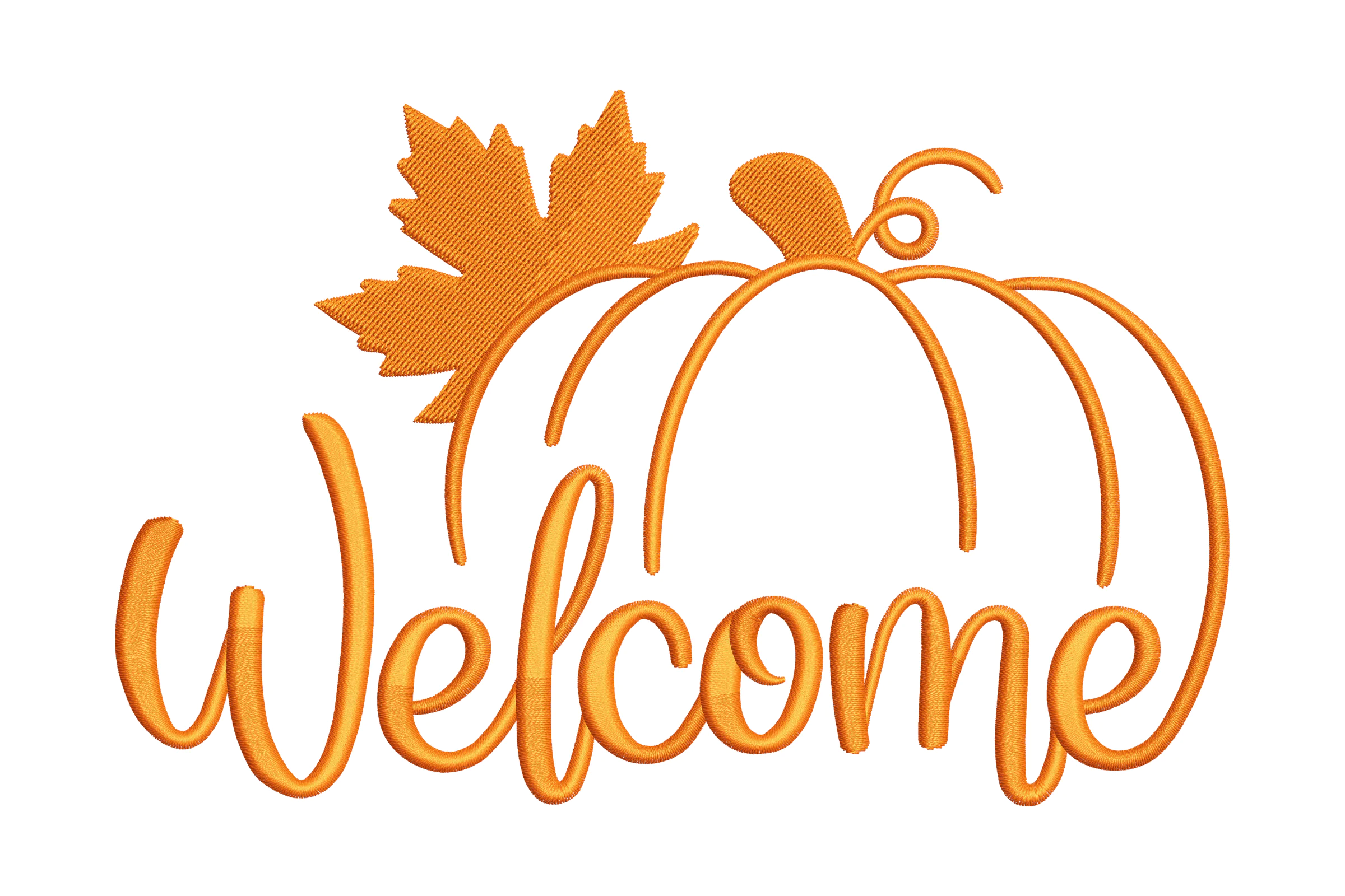 Welcome Fall Pumpkin Embroidery Design