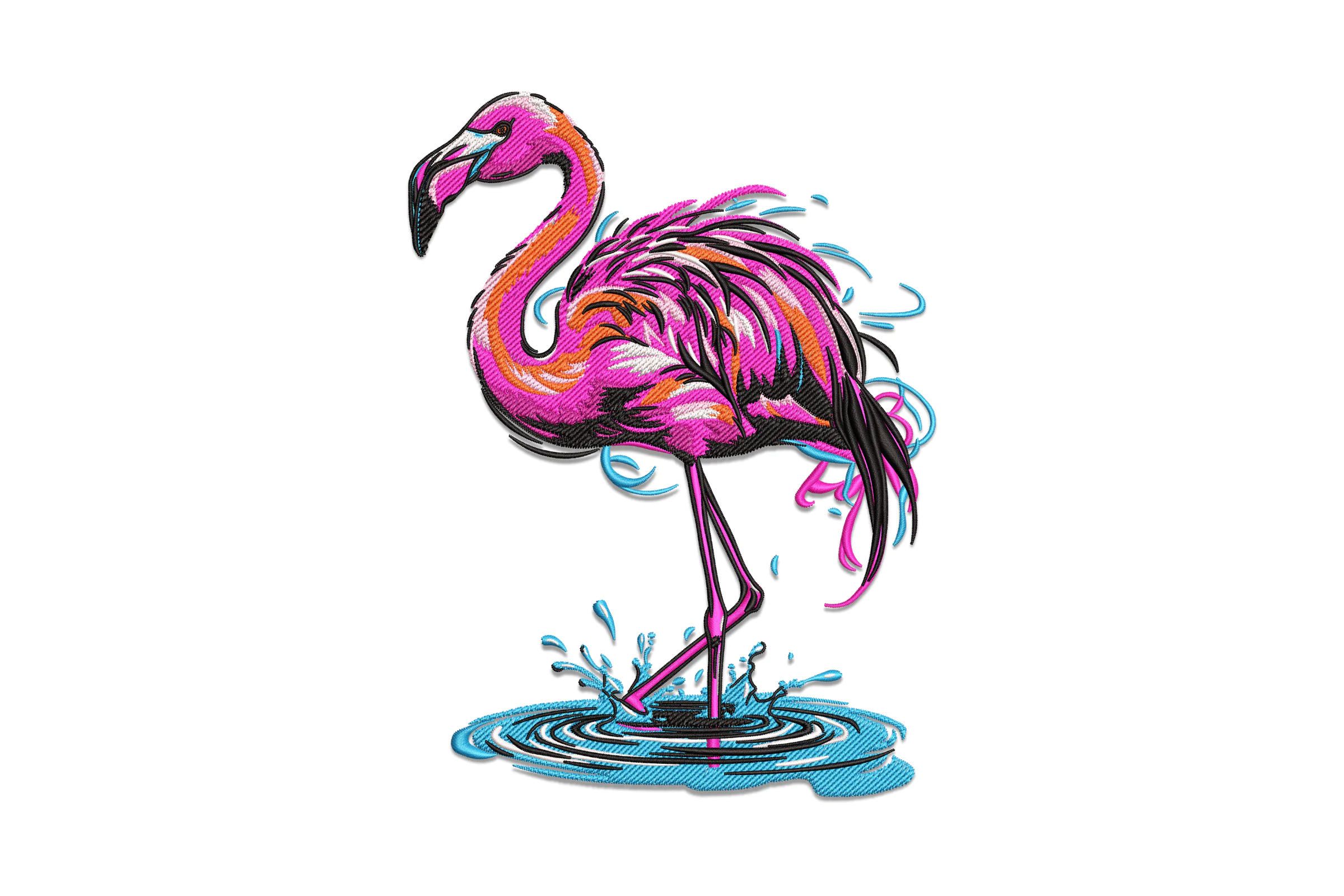 Flamingo Embroidery Design