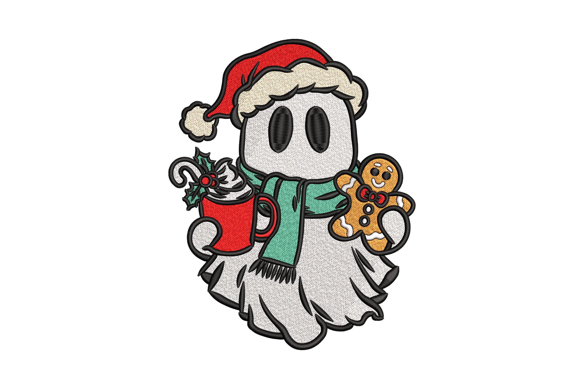 Christmas Ghost Machine Embroidery Design