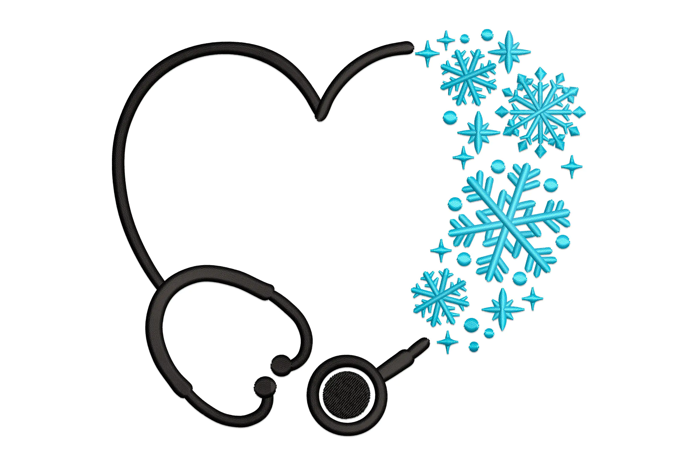 Heart Stethoscope Embroidery Design