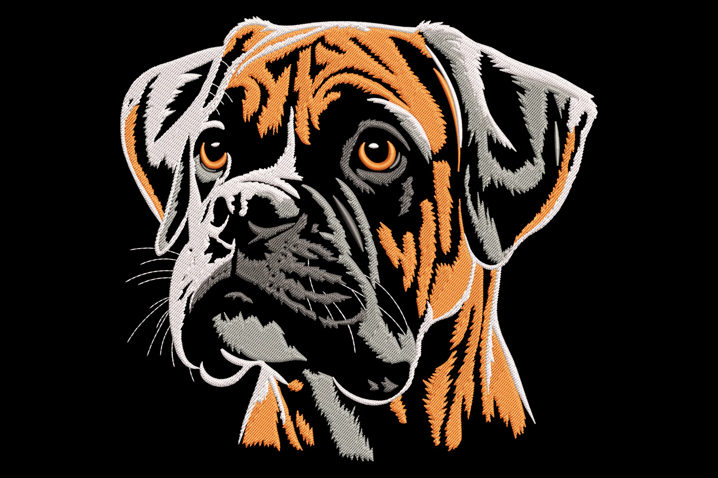 Loyal Boxer Dog Embroidery Design