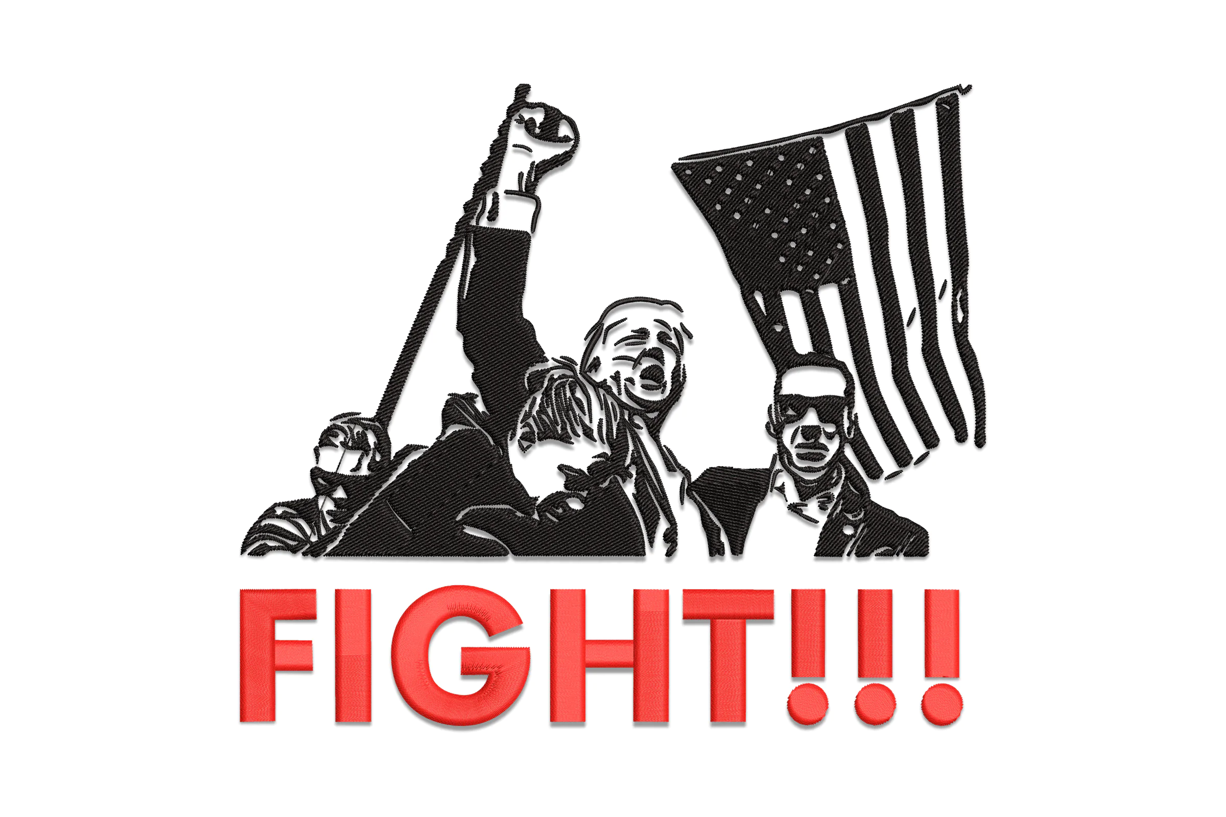 Trump Fight Embroidery Design