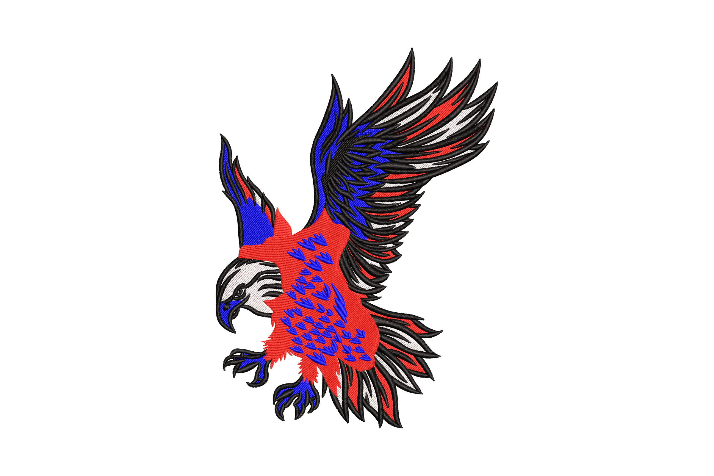 Patriotic Bald Eagle Embroidery Design